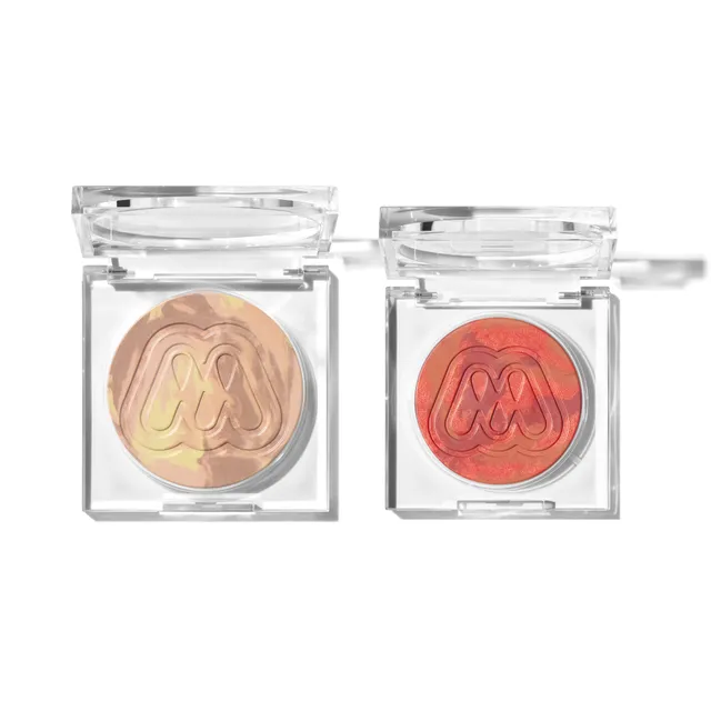 Morphe Cheek Glow-Getters Duo duo blush et poudre éclat Fluff Sunset