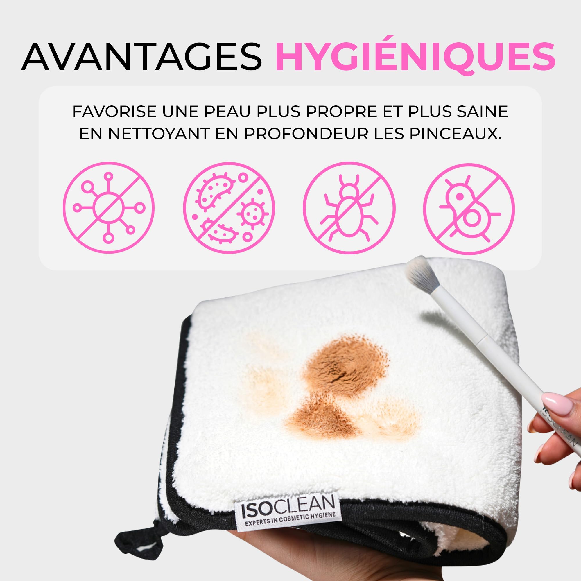 TYVEK ISOCLEAN Makeup Accessories chiffon pinceaux 20 × 20 cm blanc microfibre