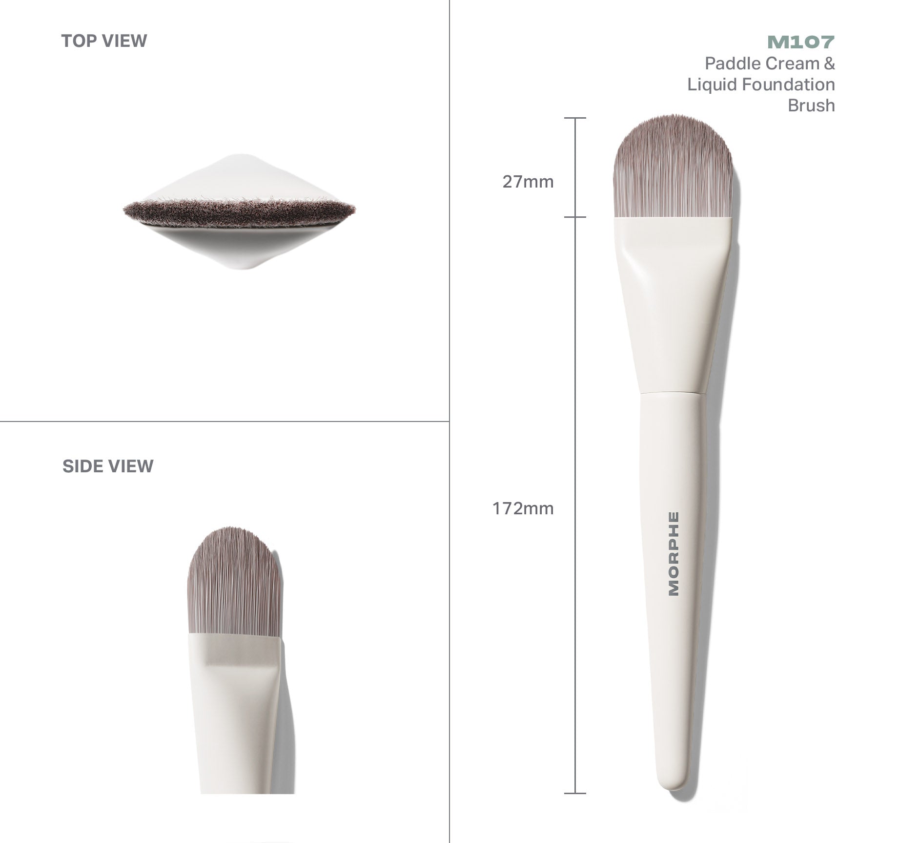 Morphe Face Brushes M107 Paddle Cream & Liquid Foundation Brush pinceau fond de teint plat