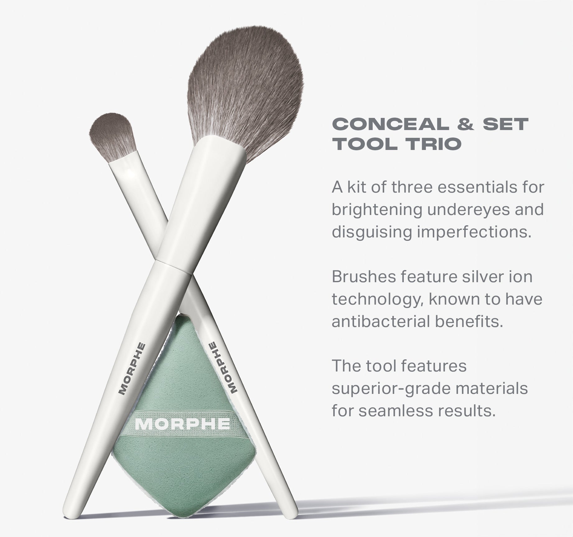 Morphe Brush Sets Conceal & Set Tool Trio trio pinceaux et houppette