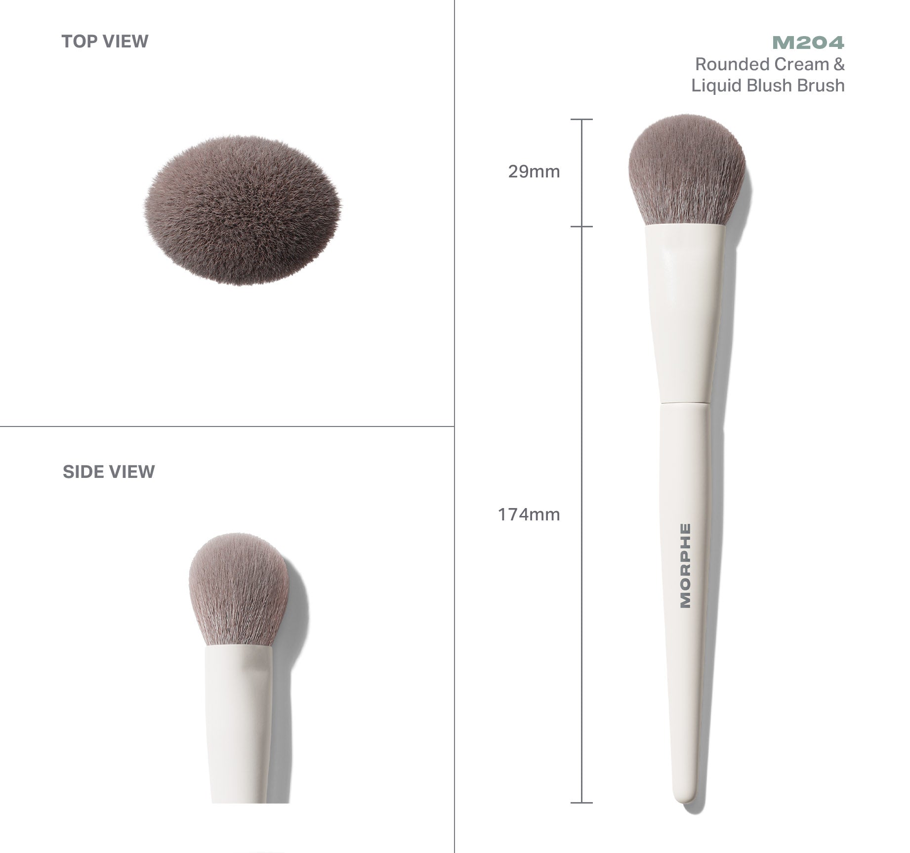 Morphe Face Brushes M204 Rounded Cream & Liquid Blush Brush pinceau blush