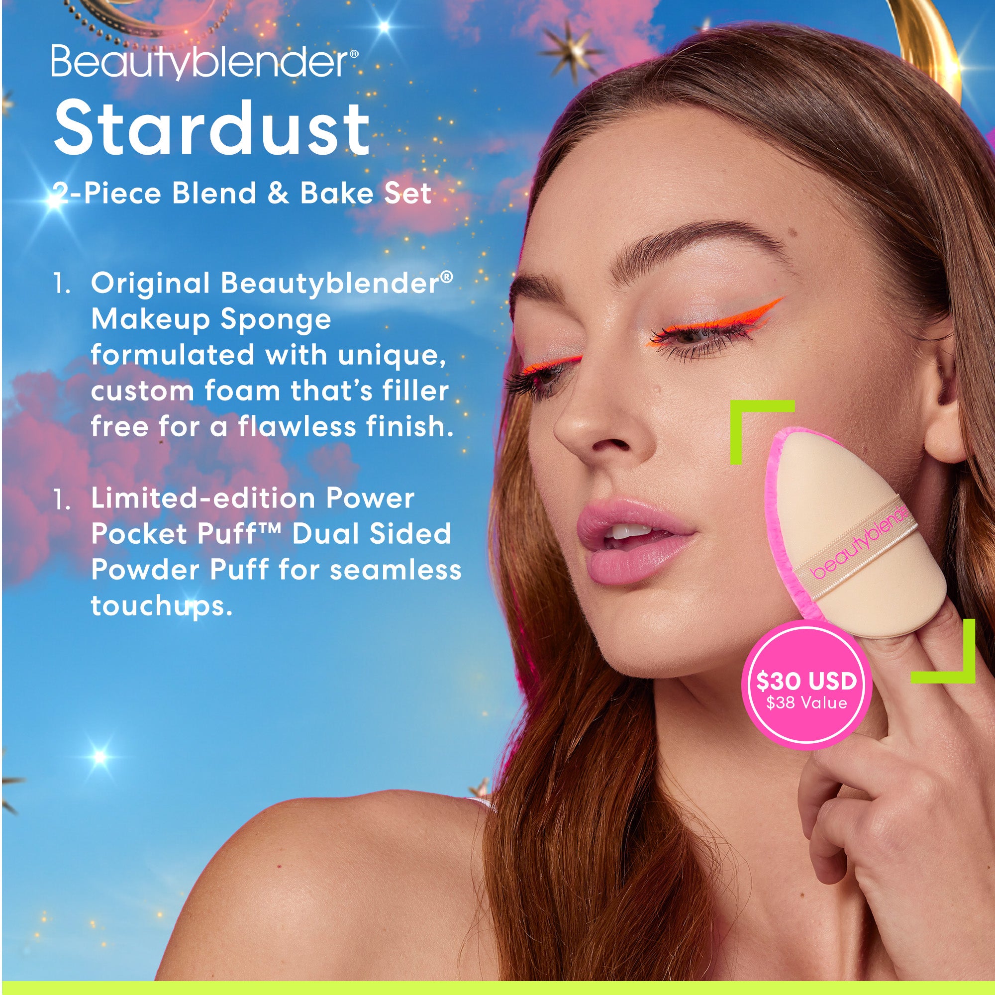Beautyblender Bounce Stardust Blend & Bake set éponge et houppette