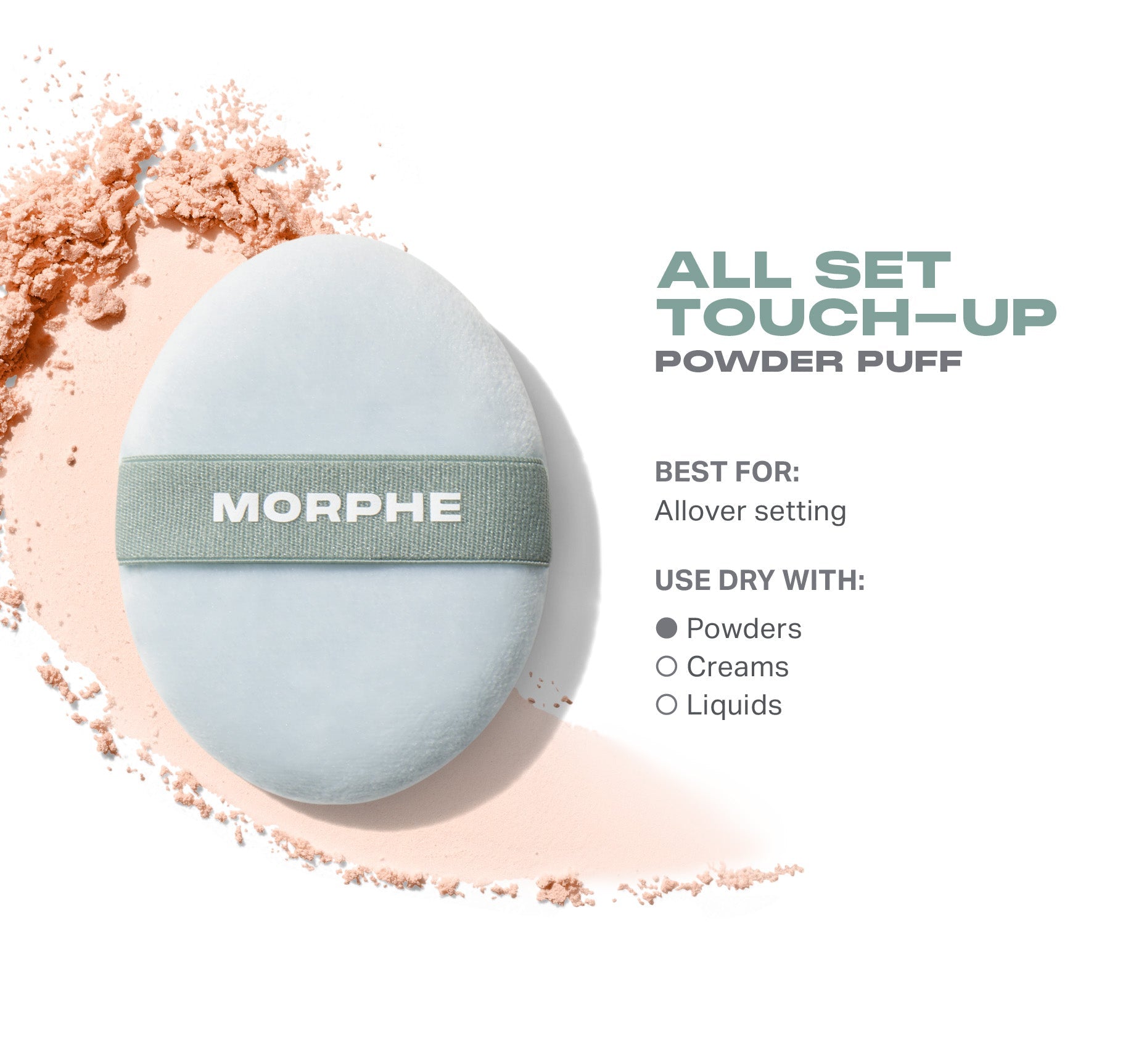 Morphe Sponges & Applicators All Set Touch-Up Powder Puff houppette avec étui