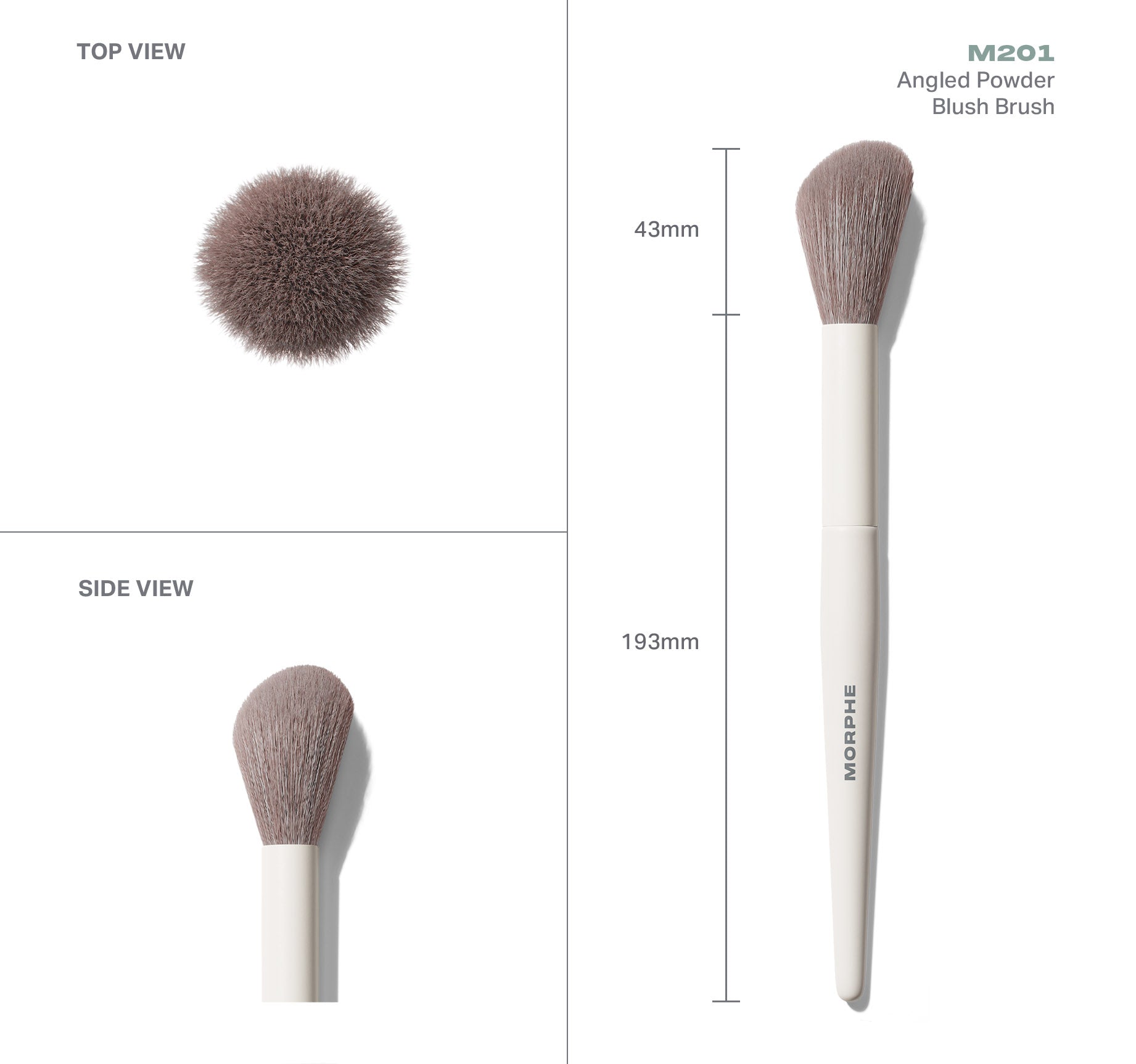 Morphe Face Brushes M201 Angled Powder Blush Brush pinceau blush poudre