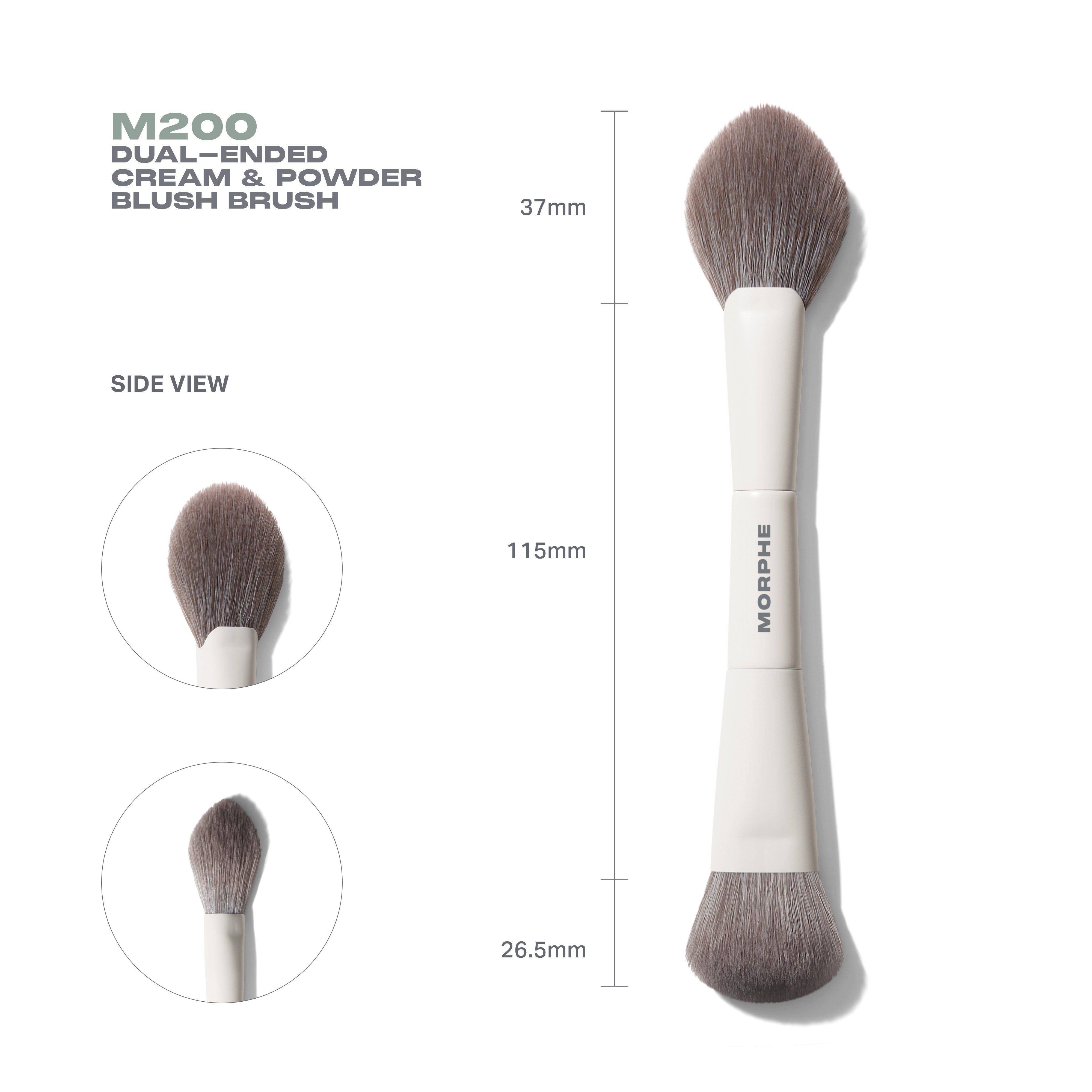 Morphe Face Brushes M200 Dual-Ended Cream & Powder Blush Brush pinceau blush double embout