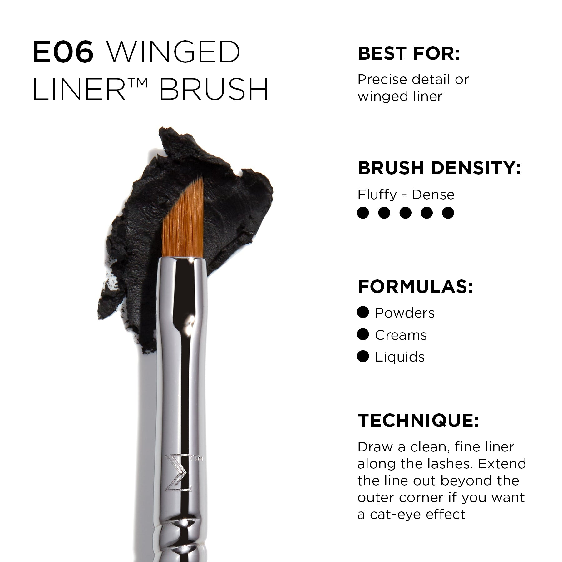 Sigma Eye Brushes E06 Winged Liner pinceau eyeliner biseauté