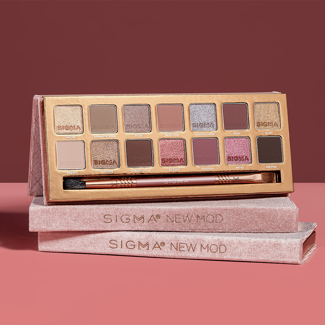 Sigma Eye Makeup New Mod Eyeshadow Palette palette fards 14 teintes avec pinceau