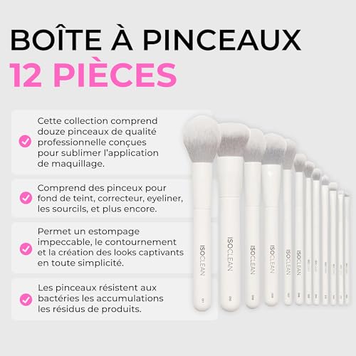 TYVEK ISOCLEAN Makeup Accessories Lot de 12 pinceaux de maquillage avec étui