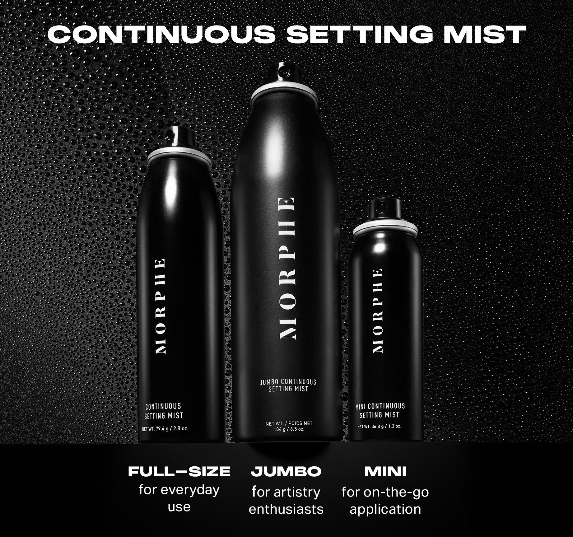 Morphe Prep & Set Continuous Setting Mist spray fixateur Jumbo 6,5 oz