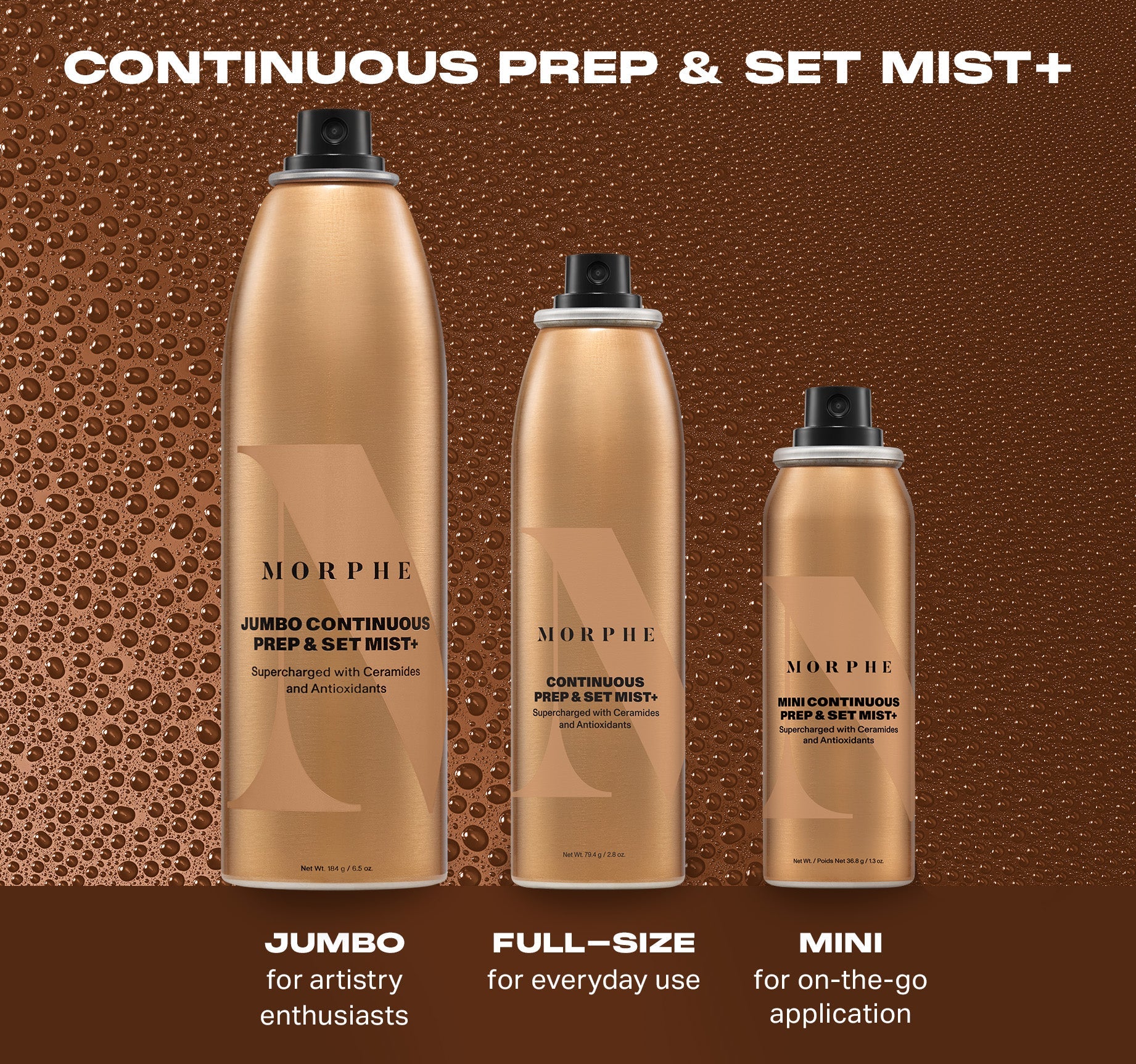 Morphe Prep & Set Continuous Prep & Set Mist+ brume fixatrice mini 1,3 oz