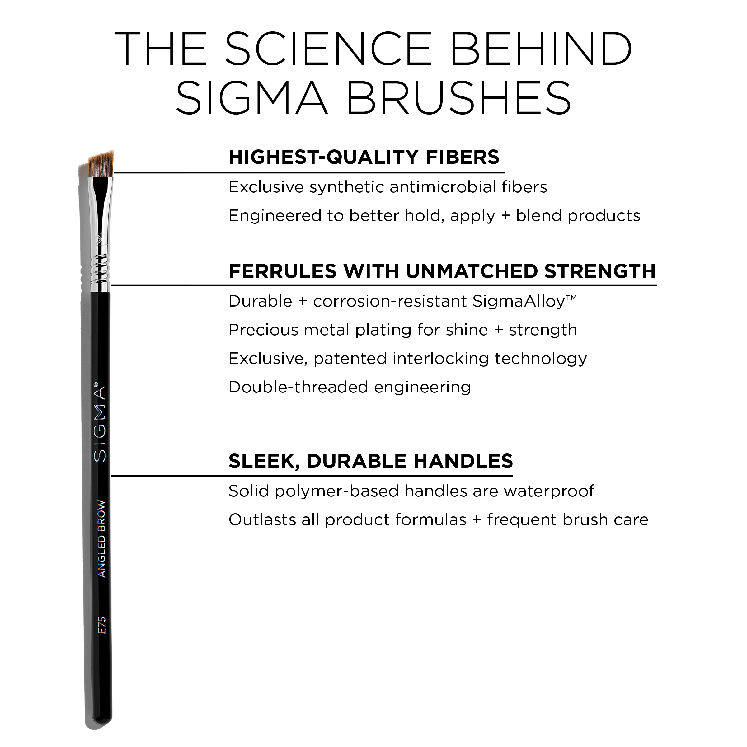 Sigma Brow Makeup E75 Angled Brow Brush pinceau biseauté à sourcils