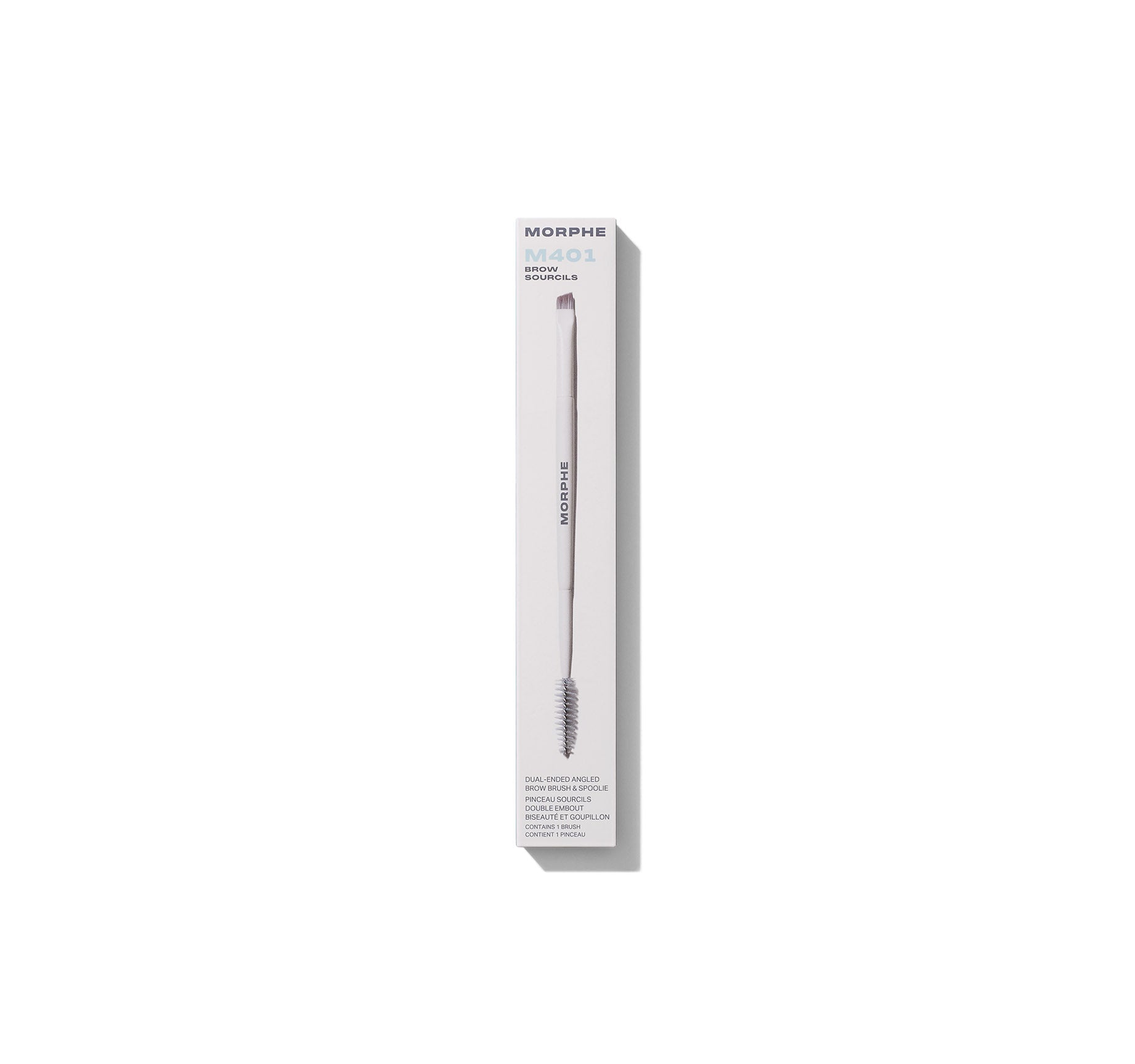 Morphe Brows M401 Dual-Ended Angled Brow Brush & Spoolie pinceau sourcils double embout
