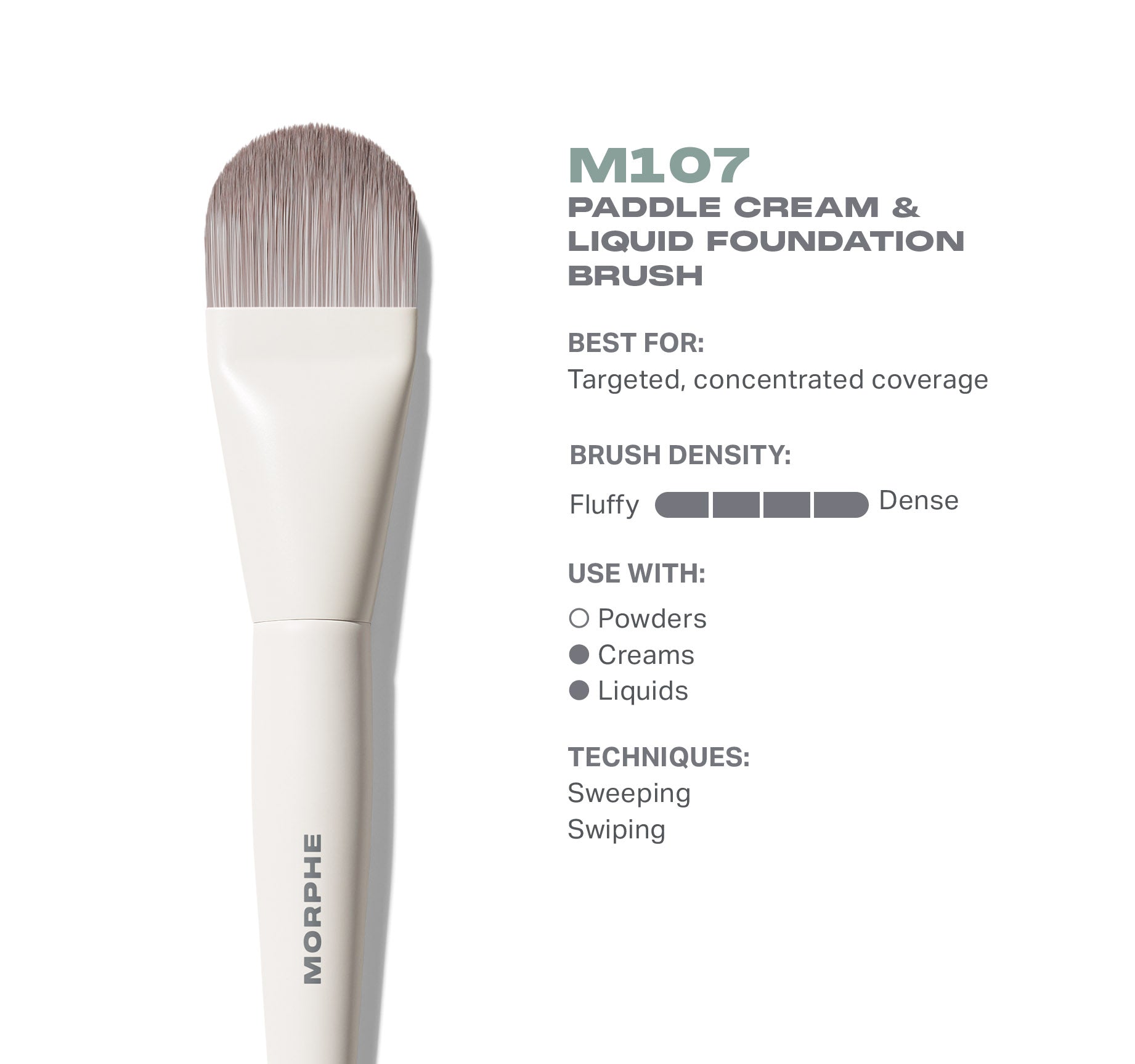 Morphe Face Brushes M107 Paddle Cream & Liquid Foundation Brush pinceau fond de teint plat