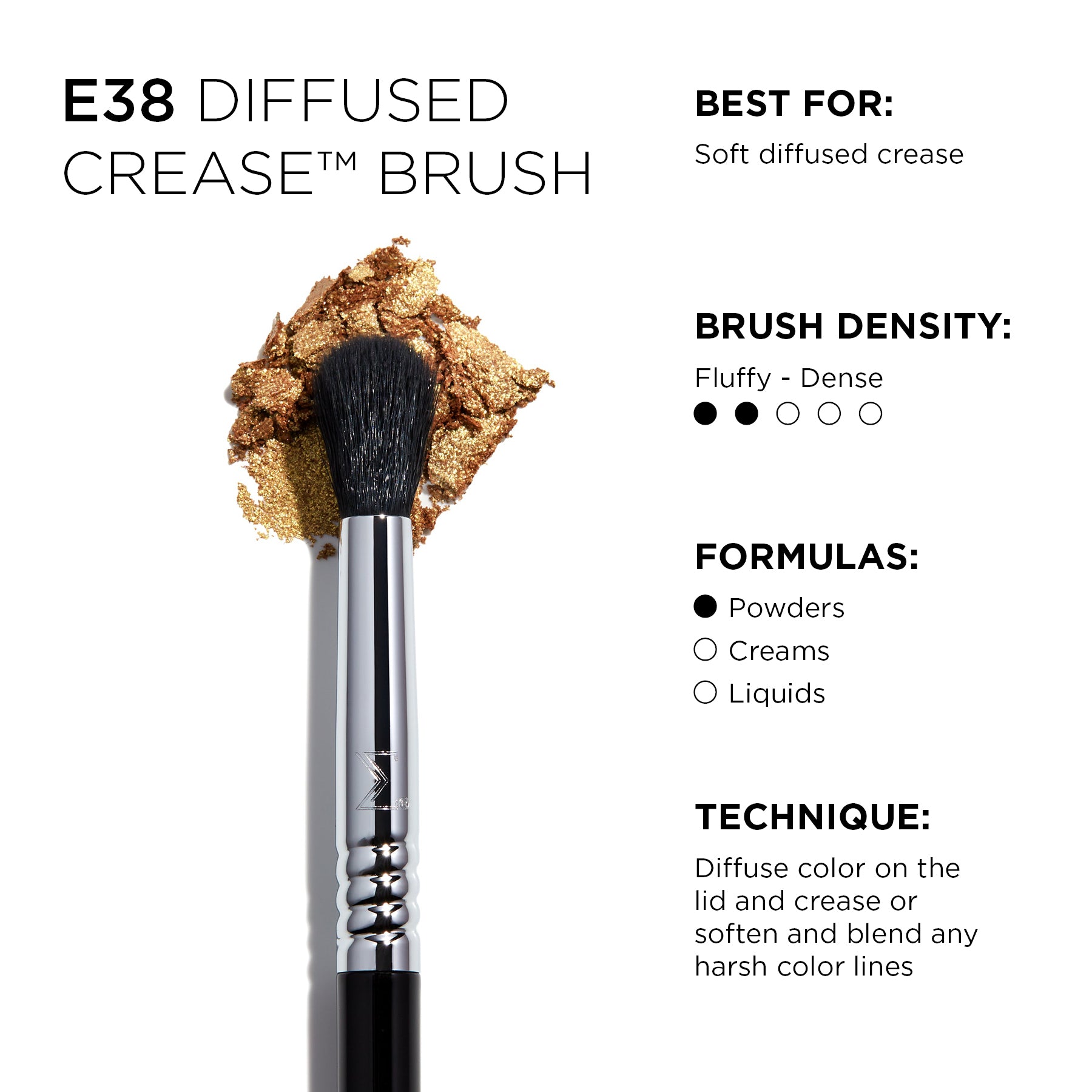 Sigma Eye Brushes E38 Diffused Crease pinceau estompeur yeux