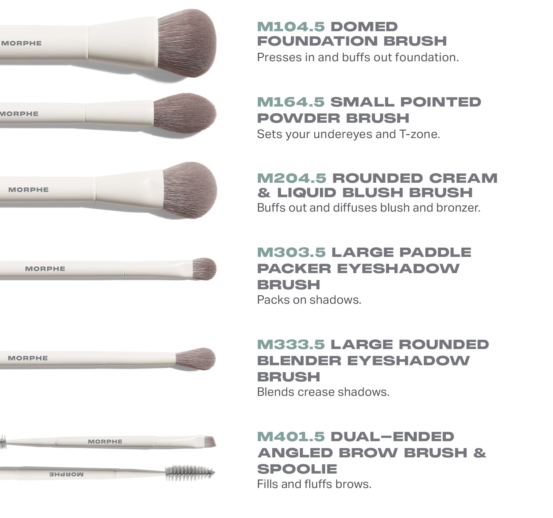 Morphe Brush Sets Along for the Glide 6-Piece Travel Brush Set kit pinceaux voyage