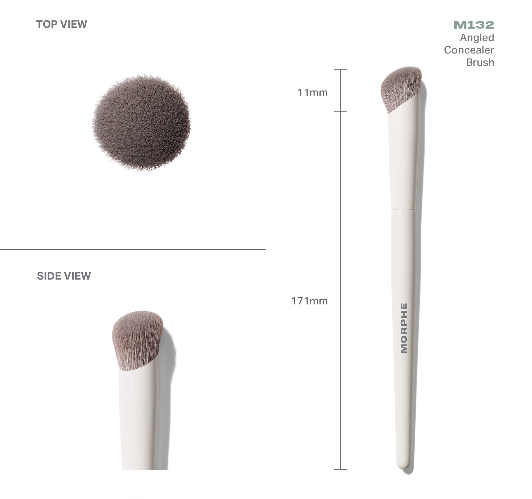 Morphe Face Brushes M132 Angled Concealer Brush pinceau anticernes biseauté précision