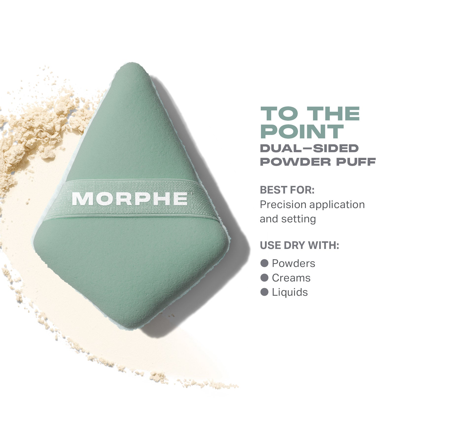 Morphe Sponges & Applicators To the Point Dual-Sided Powder Puff houppette double face