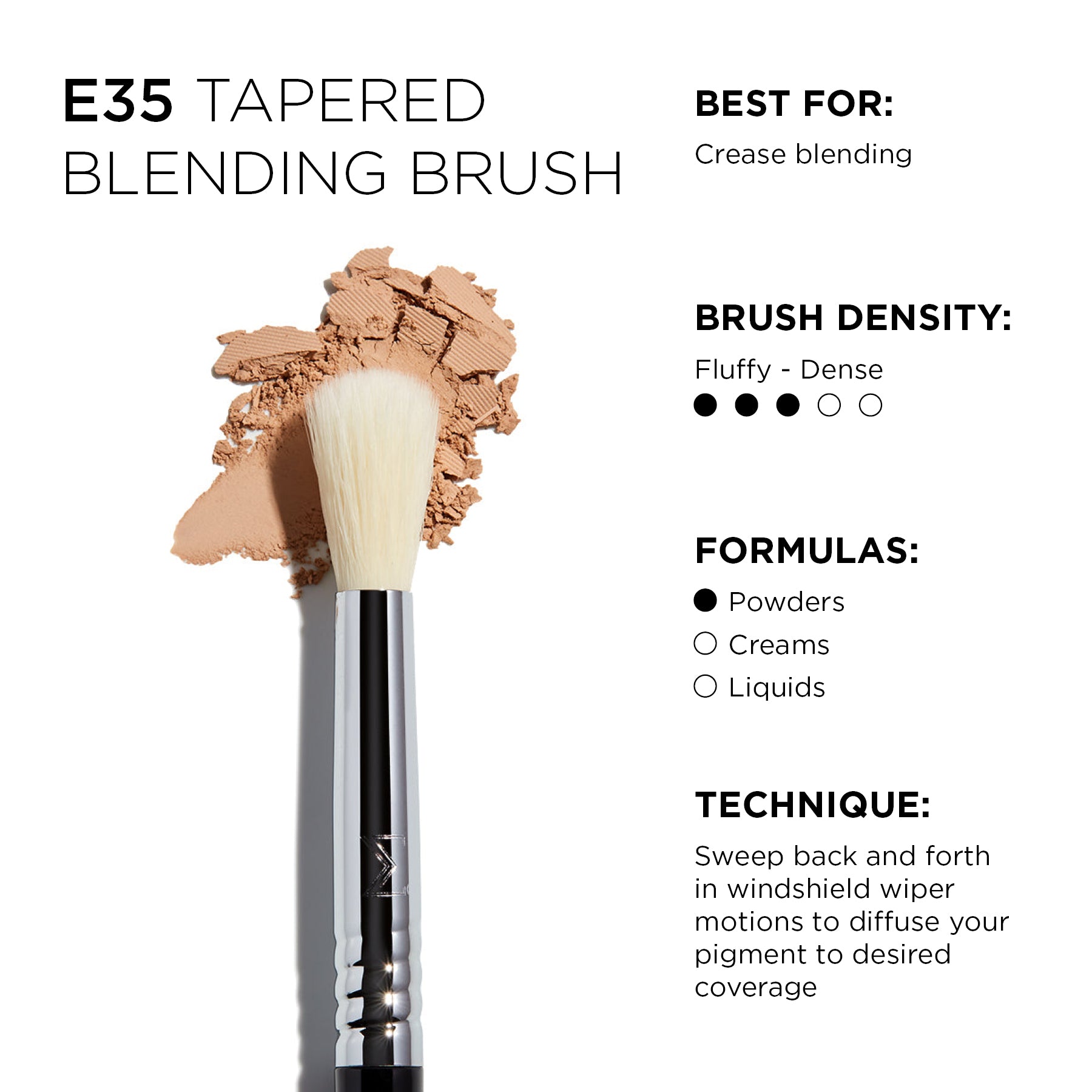 Sigma Eye Brushes E35 Tapered Blending Brush pinceau yeux estompeur