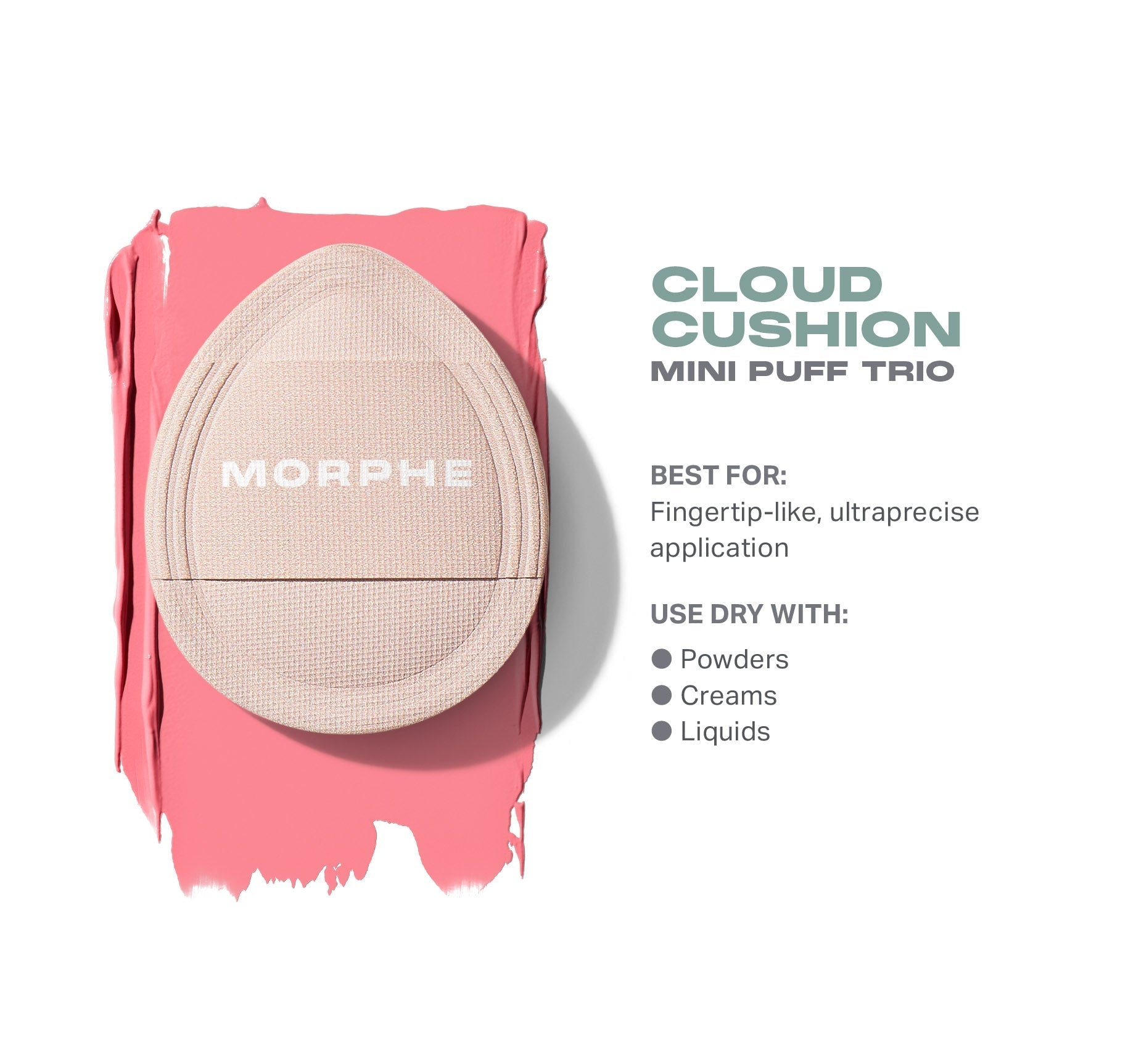 Morphe Sponges & Applicators Cloud Cushion Mini Puff Trio houppettes