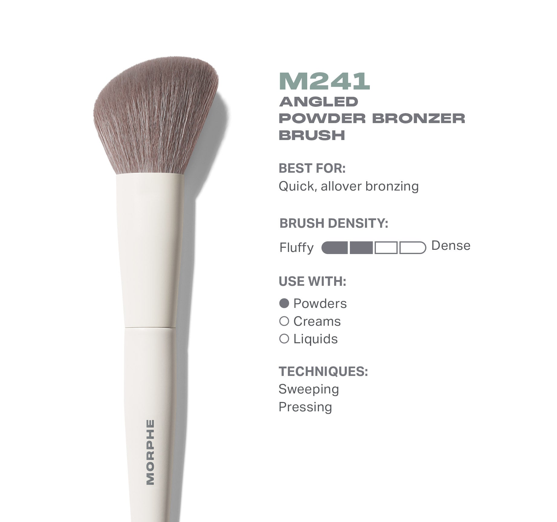 Morphe Face Brushes M241 Angled Powder Bronzer Brush pinceau bronzer poudre