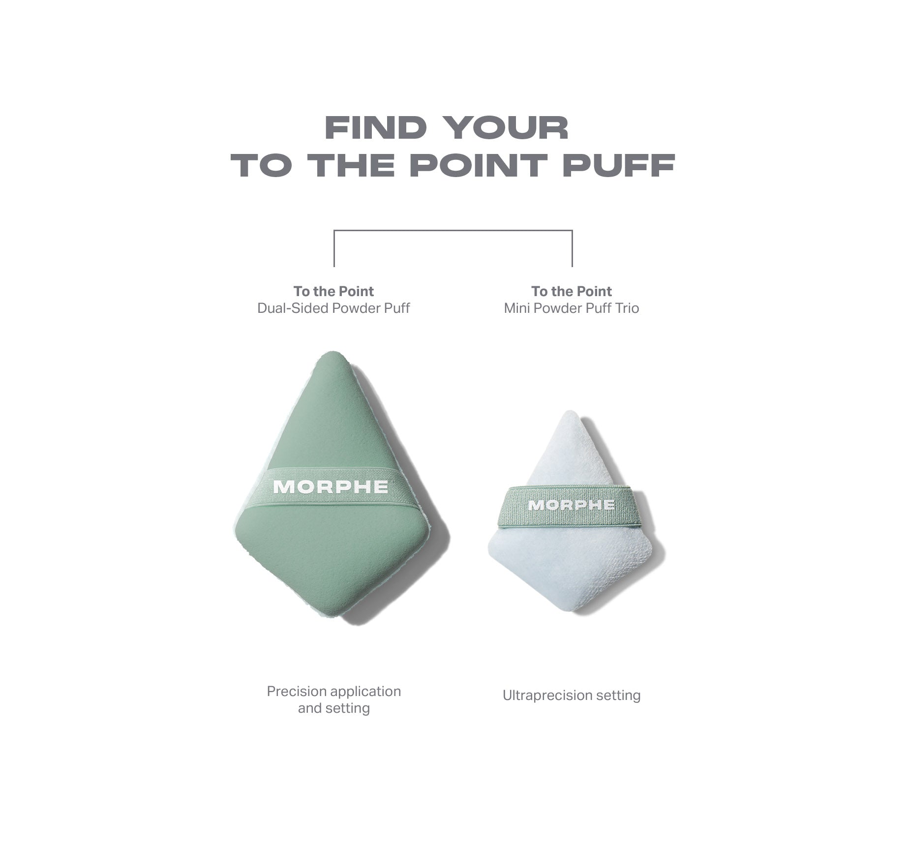 Morphe To The Point Mini Powder Puff Trio trio houppettes poudre mini précision