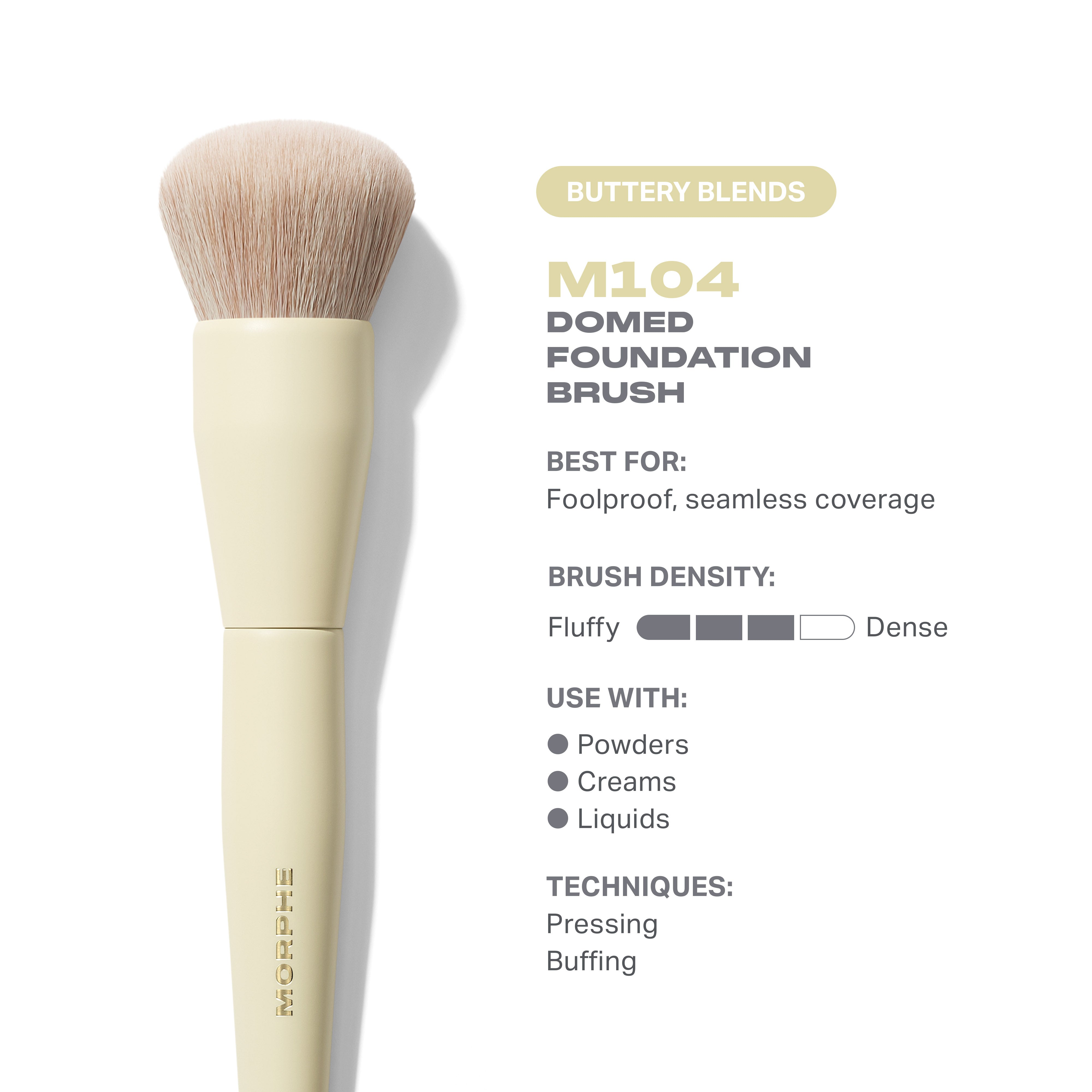 Morphe Buttery Blends M104 pinceau fond de teint jaune