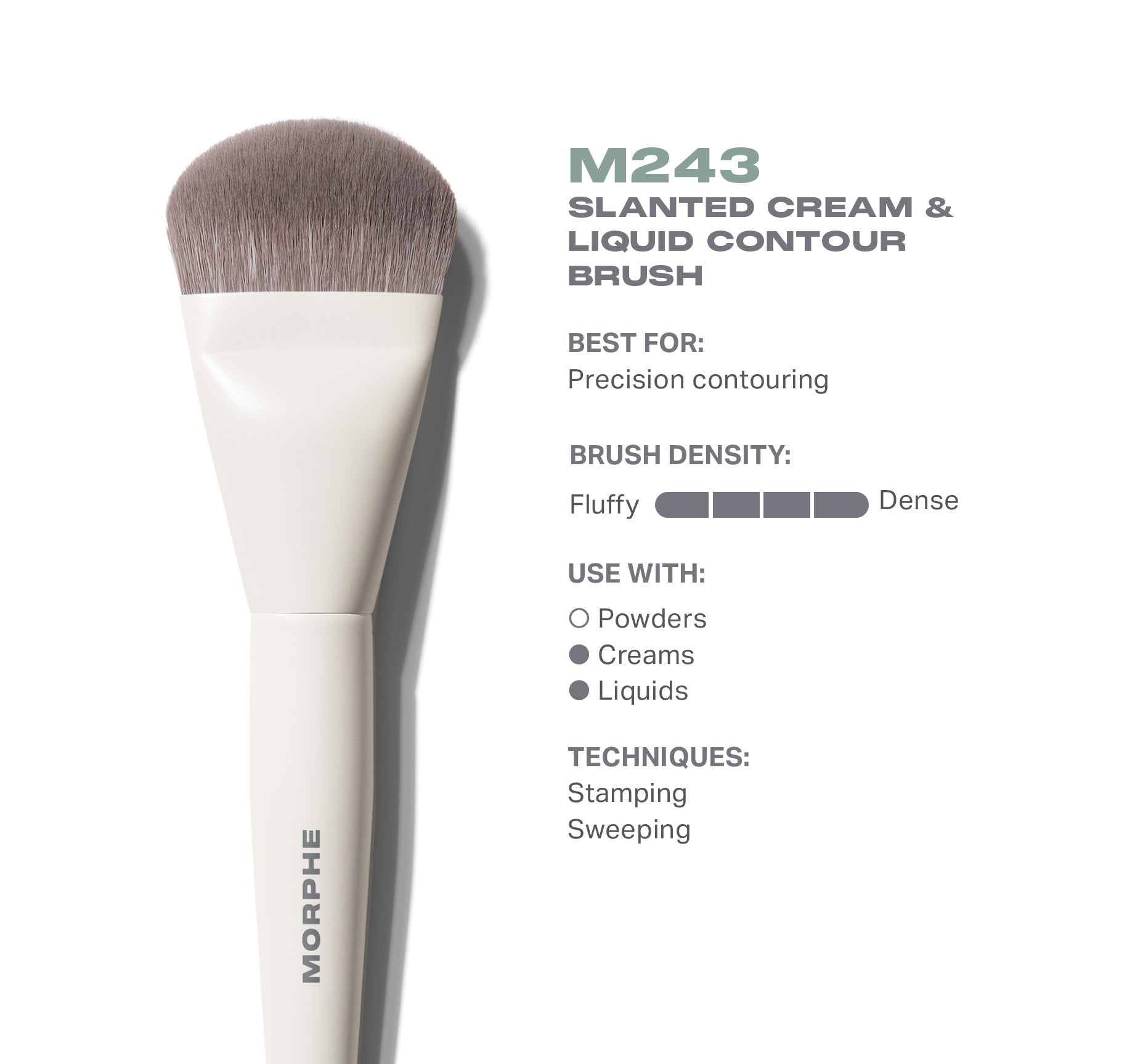 Morphe Face Brushes M243 Slanted Cream & Liquid Contour Brush pinceau contour biseauté