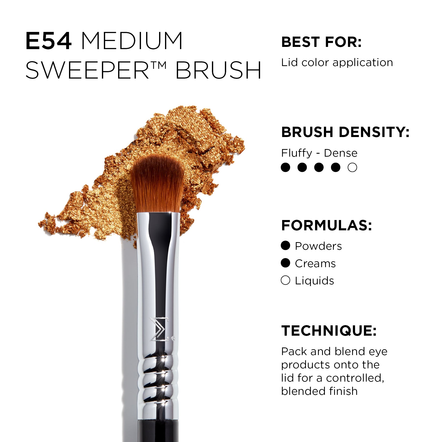 Sigma Eye Brushes E54 Medium Sweeper™ Brush pinceau fard à paupières standard fibres synthétiques