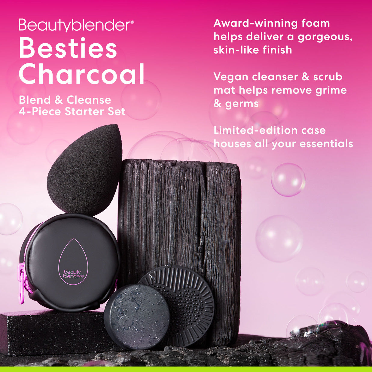 Beautyblender Blendercleanser Besties Charcoal Blend & Cleanse 4-Piece Starter Set kit nettoyage
