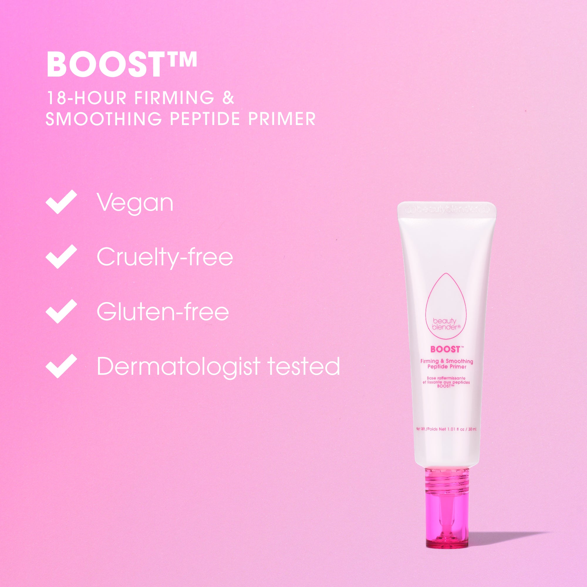 Beautyblender Boost primer peptides et céramides tenue 18 h