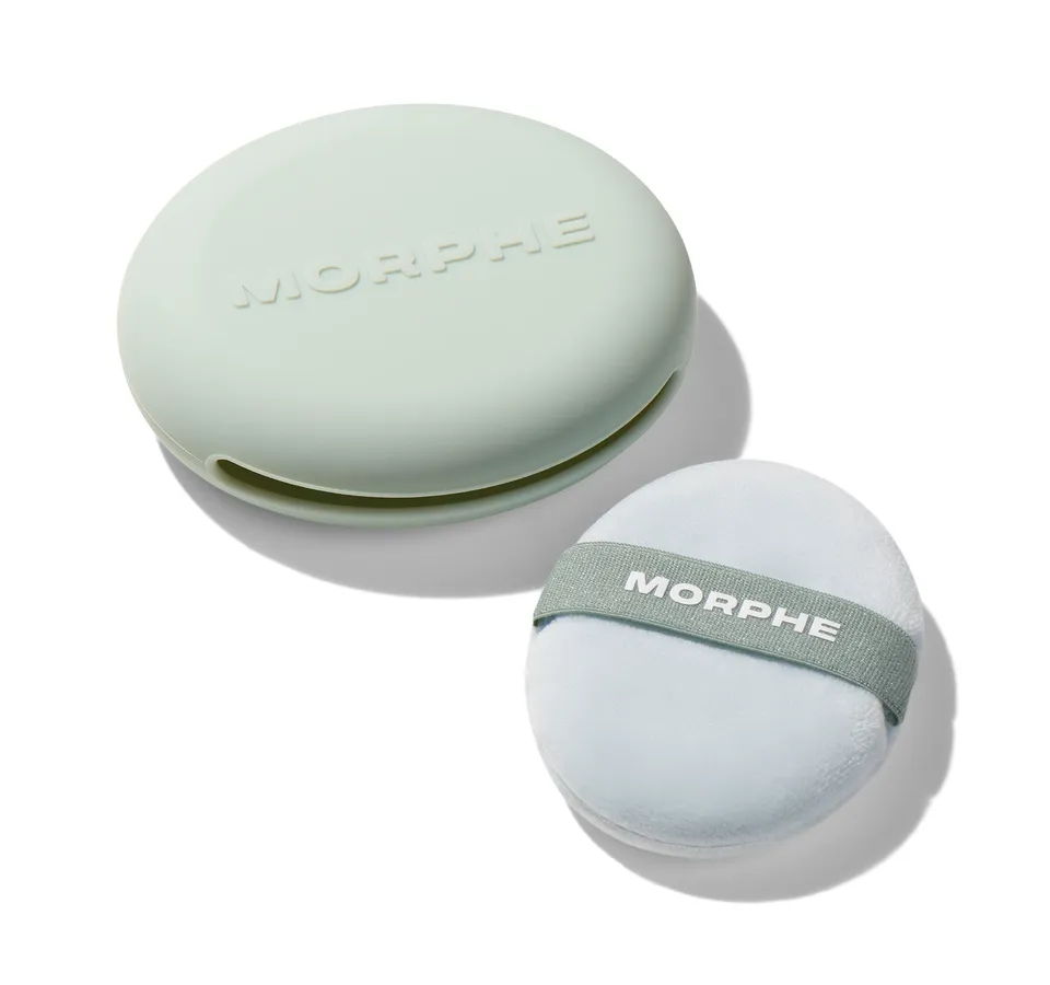 Morphe Sponges & Applicators All Set Touch-Up Powder Puff houppette avec étui