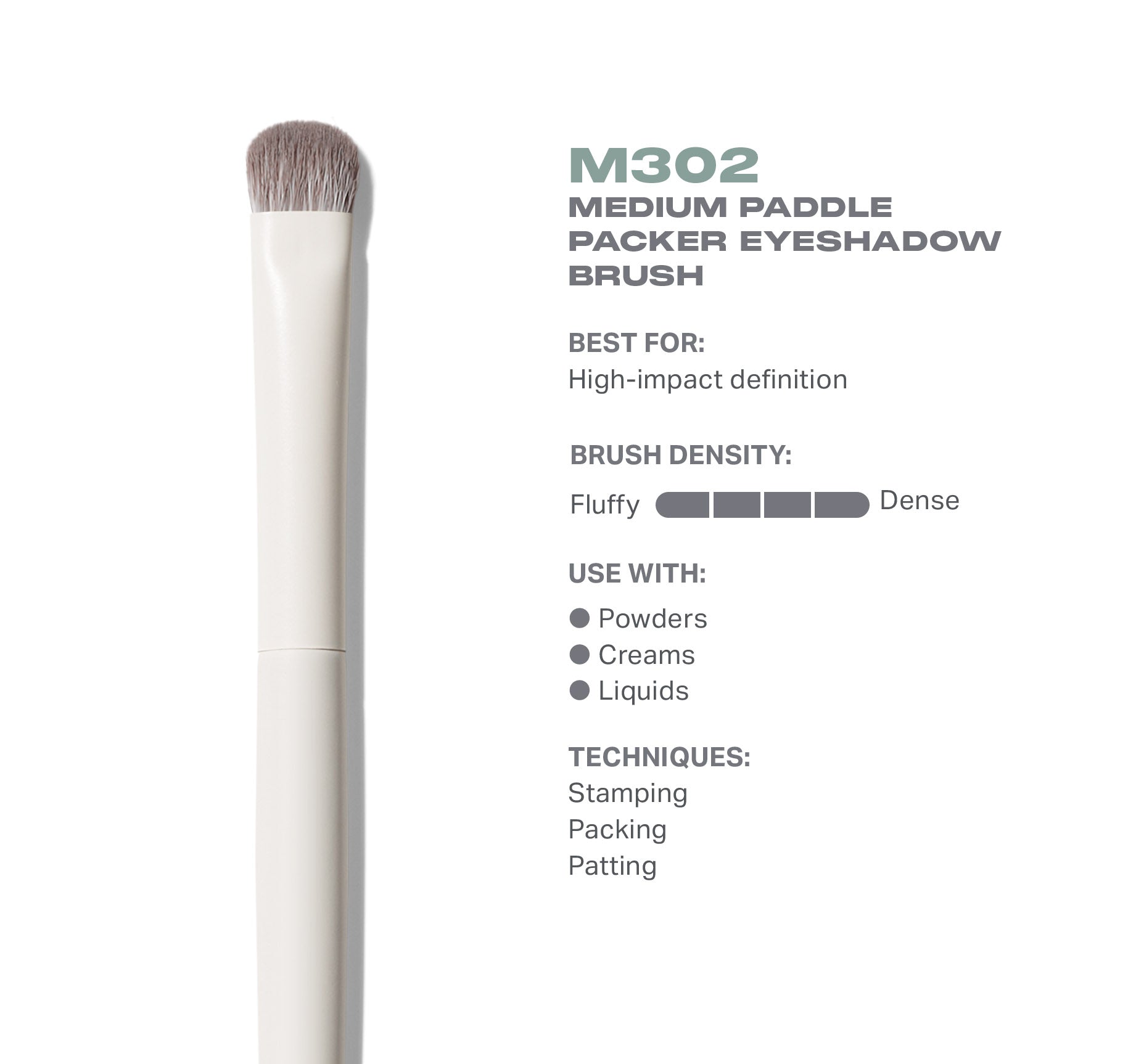 Morphe Eye Brushes M302 Medium Paddle Packer Eyeshadow Brush pinceau yeux dense