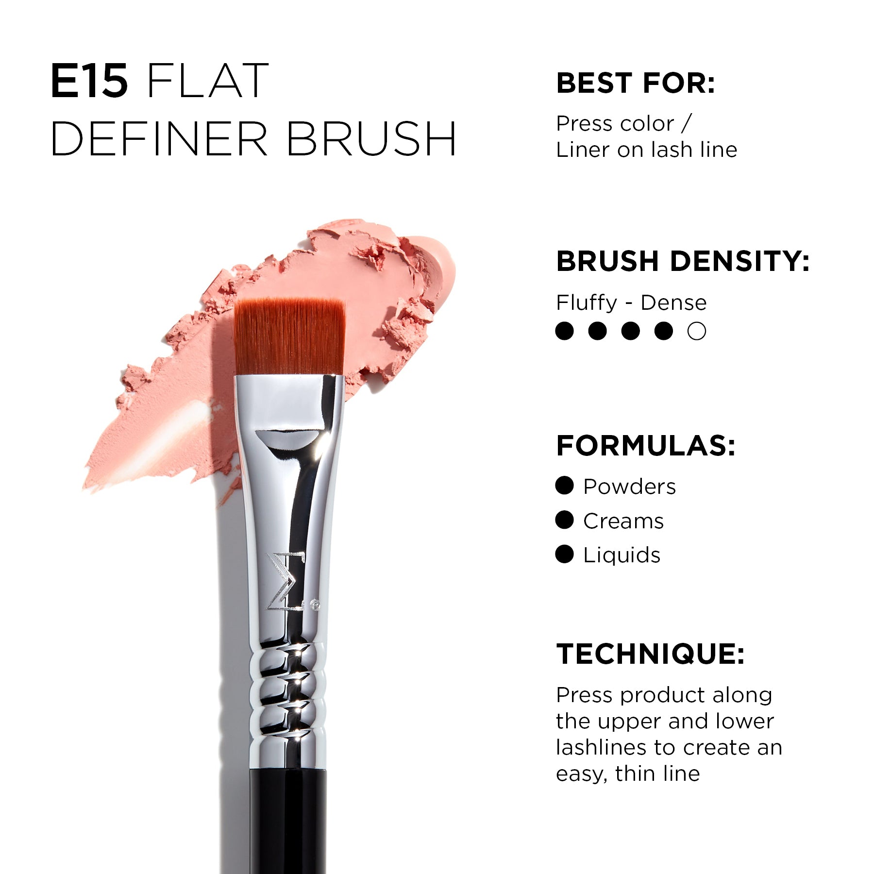 Sigma Eye Brushes E15 Flat Definer Brush pinceau plat yeux