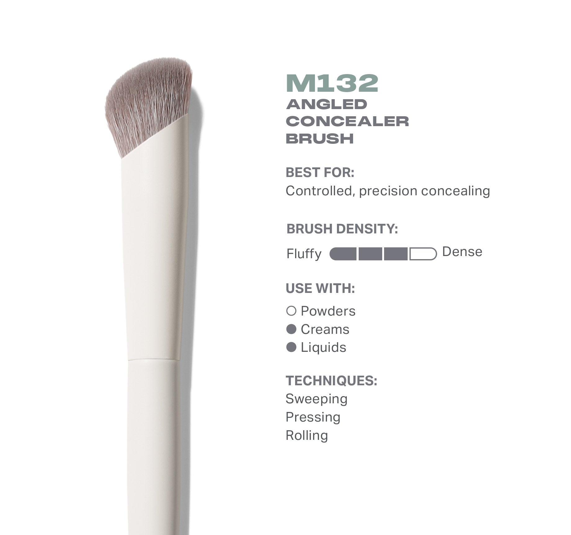 Morphe Face Brushes M132 Angled Concealer Brush pinceau anticernes biseauté précision