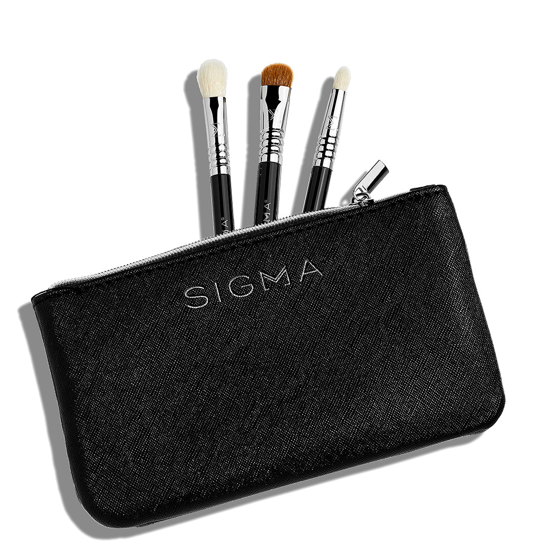 Sigma Brush Sets Glam 'n Go Mini Eye Brush Set pinceaux yeux 3 pièces avec trousse