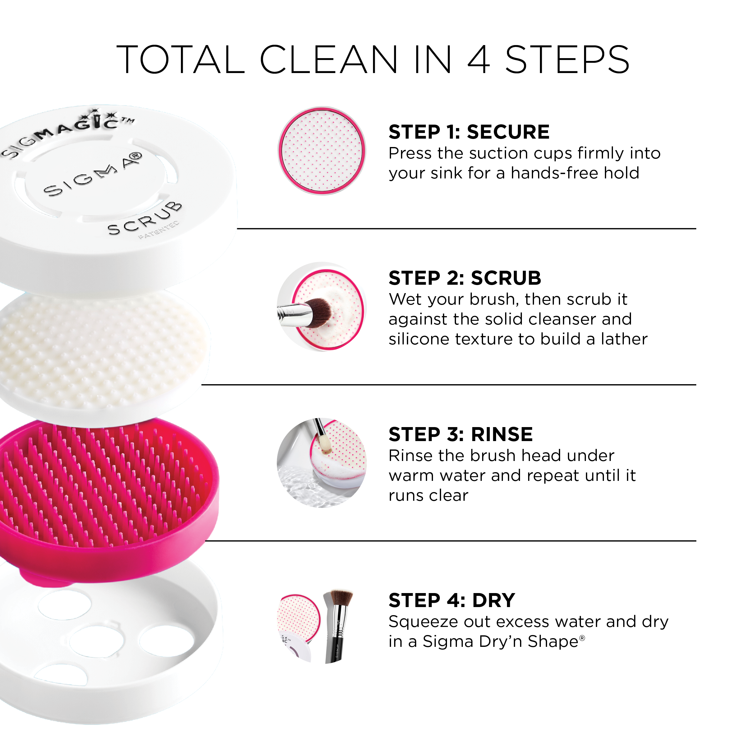 Sigma Brush Care Sigmagic Scrub nettoyant solide pour pinceaux 28,3 g silicone
