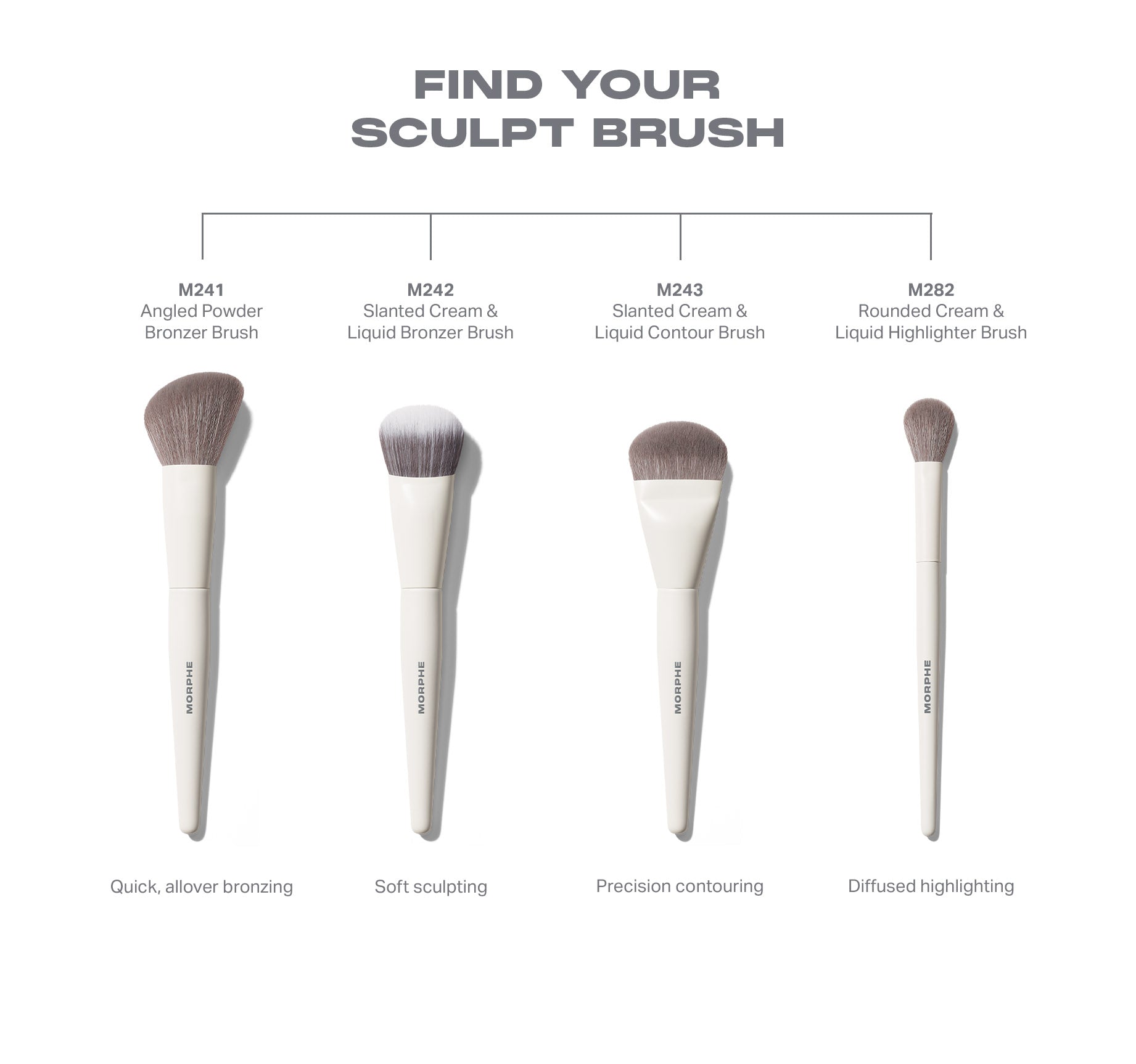 Morphe Face Brushes M282 Rounded Cream & Liquid Highlight Brush pinceau illuminateur, textures crème et liquide