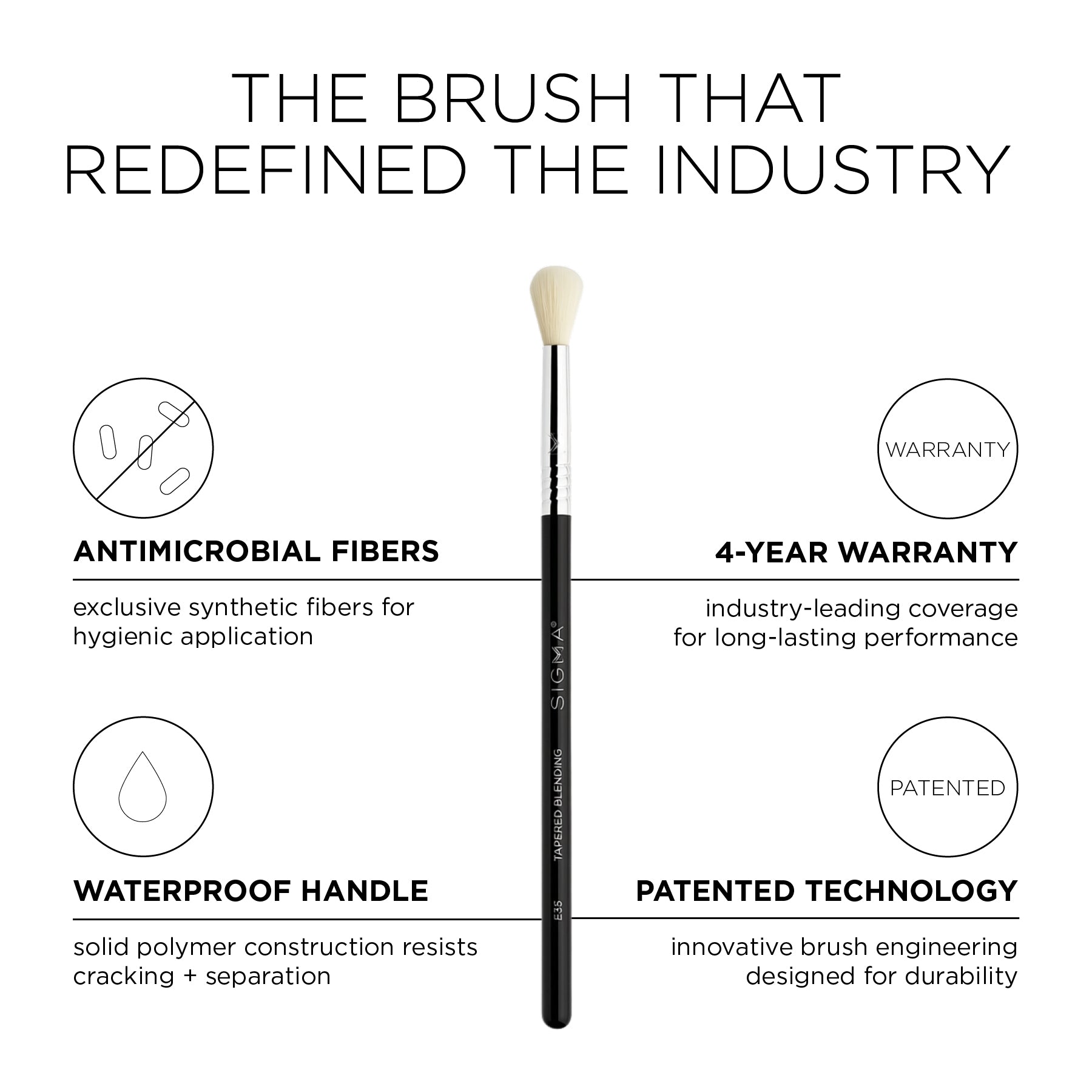 Sigma Eye Brushes E35 Tapered Blending Brush pinceau yeux estompeur