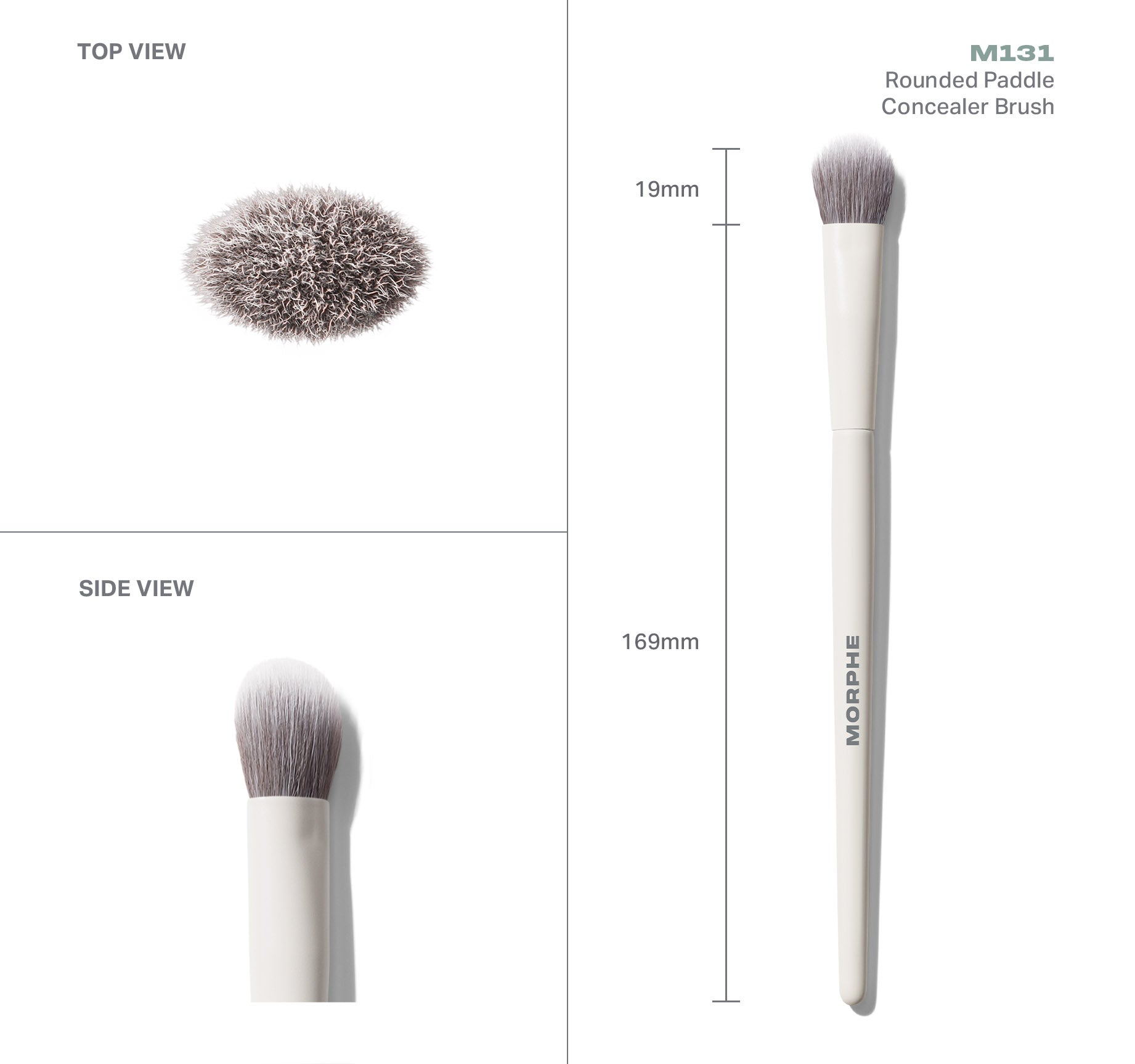 Morphe Face Brushes M131 Rounded Paddle Concealer Brush pinceau anticernes