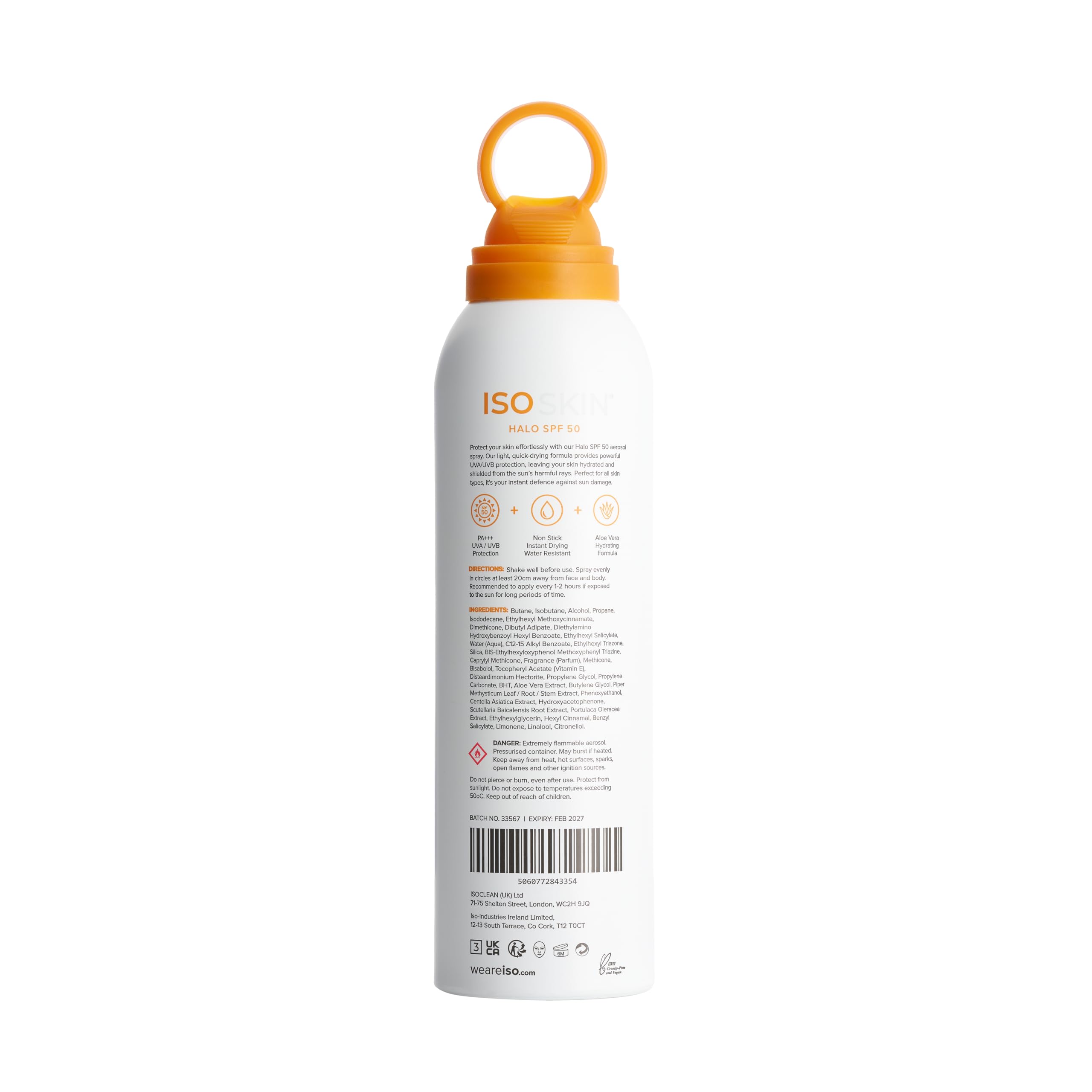 TYVEK ISOCLEAN Makeup Accessories IsoSkin Halo SPF 50 spray solaire visage résistant à l’eau