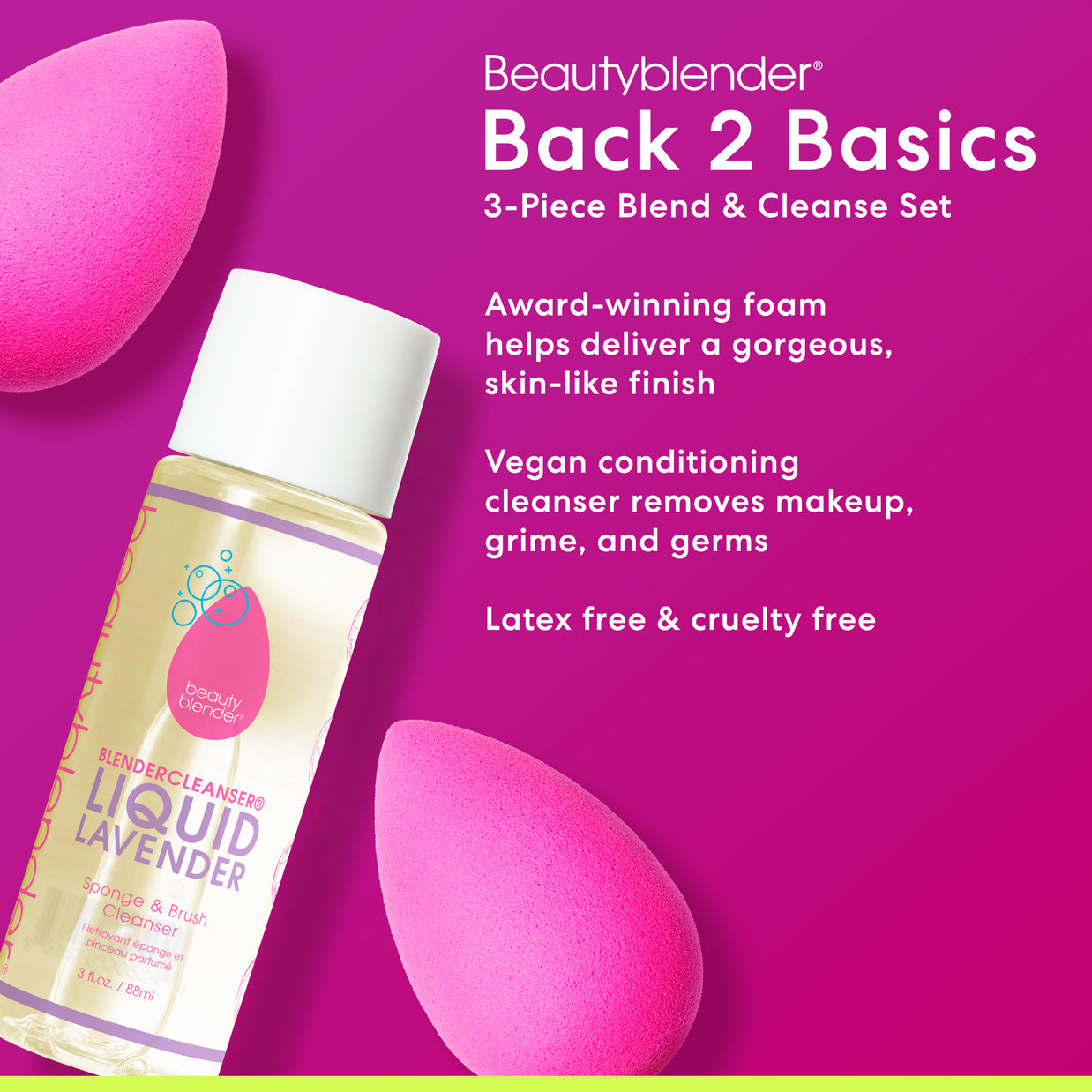 Beautyblender Blendercleanser Back 2 Basics kit éponge et nettoyant 3 pièces