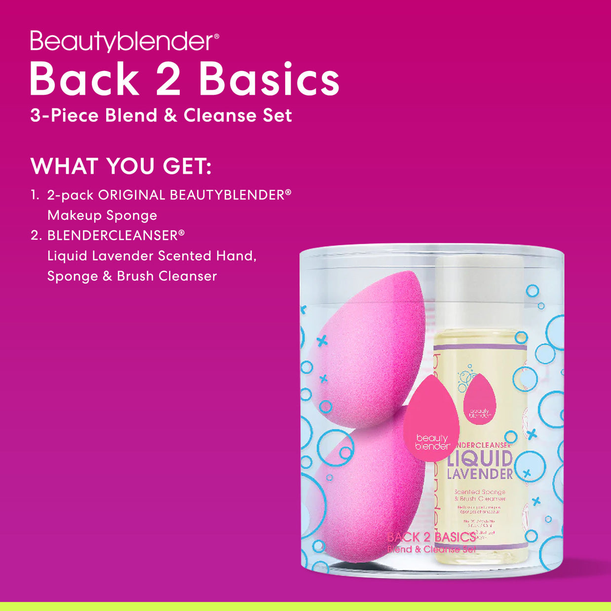 Beautyblender Blendercleanser Back 2 Basics kit éponge et nettoyant 3 pièces