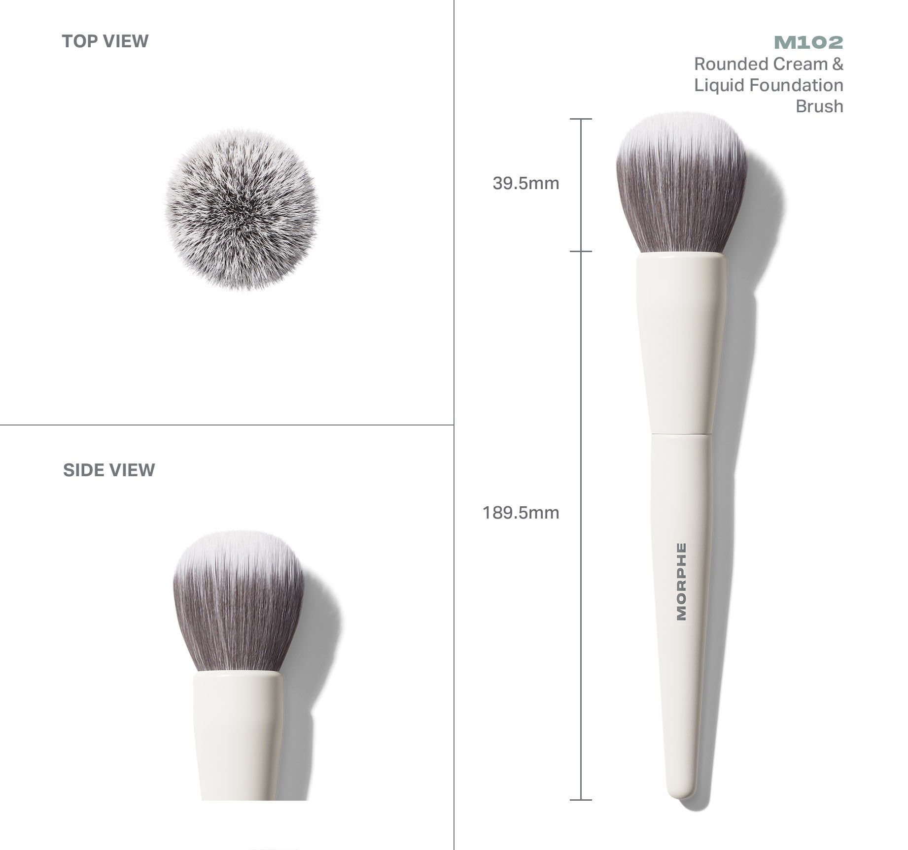 Morphe Face Brushes M102 Rounded Cream & Liquid Foundation Brush pinceau fond de teint couvrance modulable