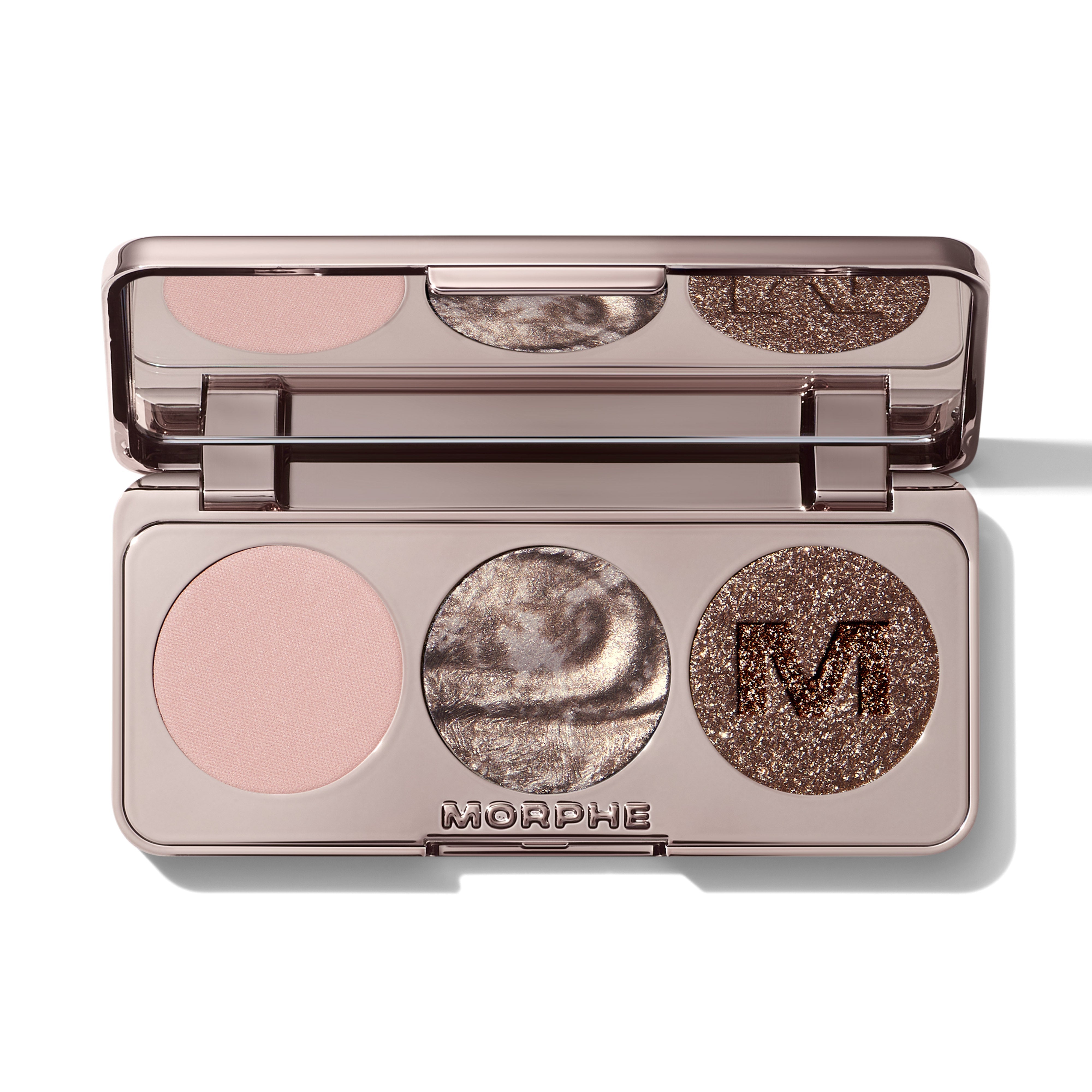 Morphe Eyeshadow & Palettes Dazzling Metallics Eyeshadow Trio fards Champagne On Tap, Pinky Ring, Platinum Bombshell métallisés