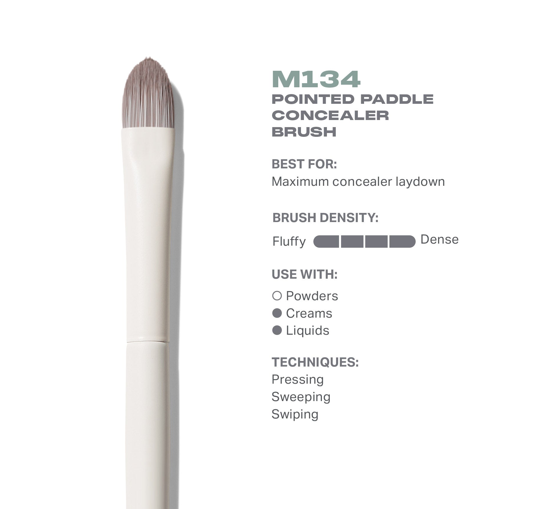 Morphe Face Brushes M134 Pointed Paddle Concealer Brush pinceau anticernes plat