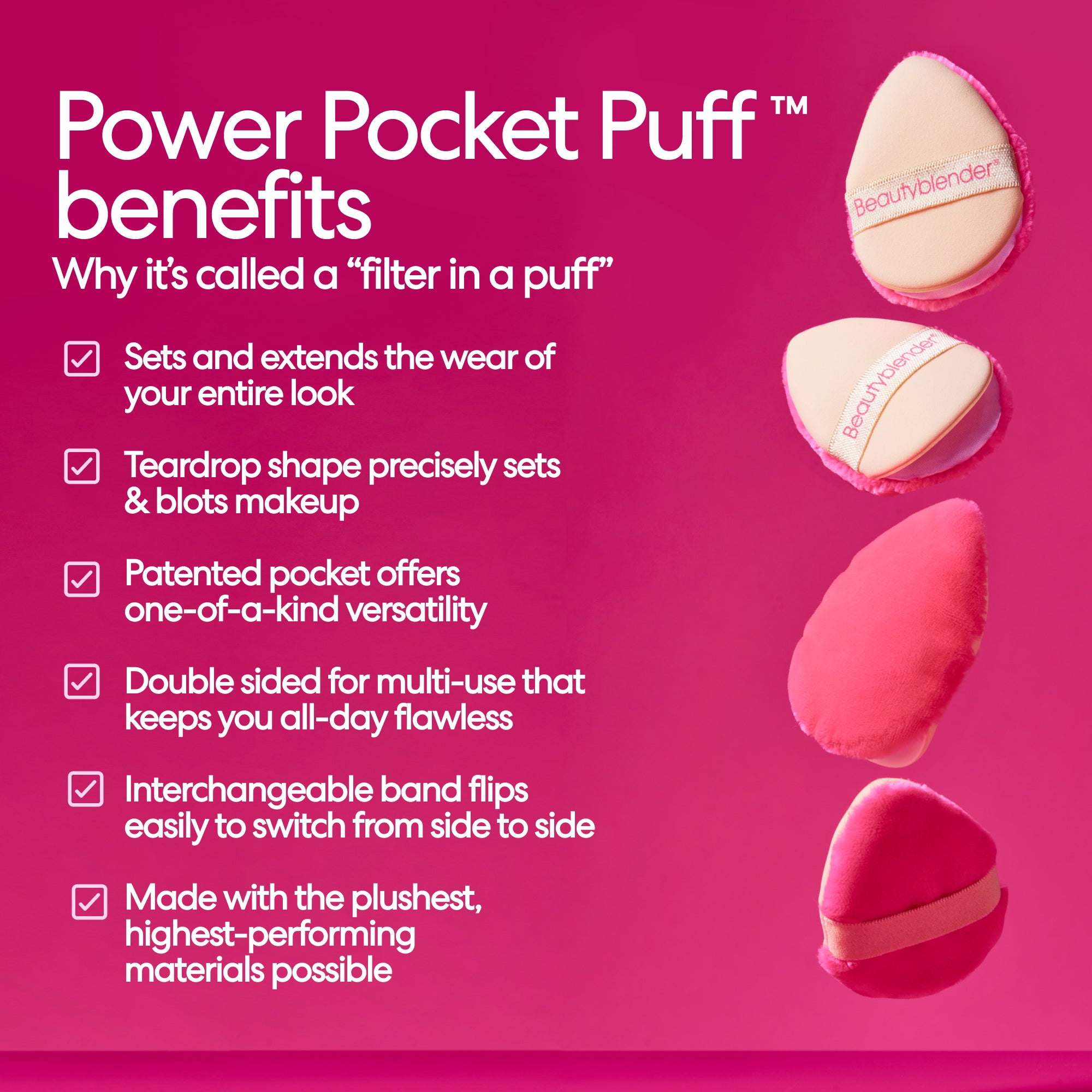 Beautyblender Bounce Power Pocket Puff houppette poudre lavable