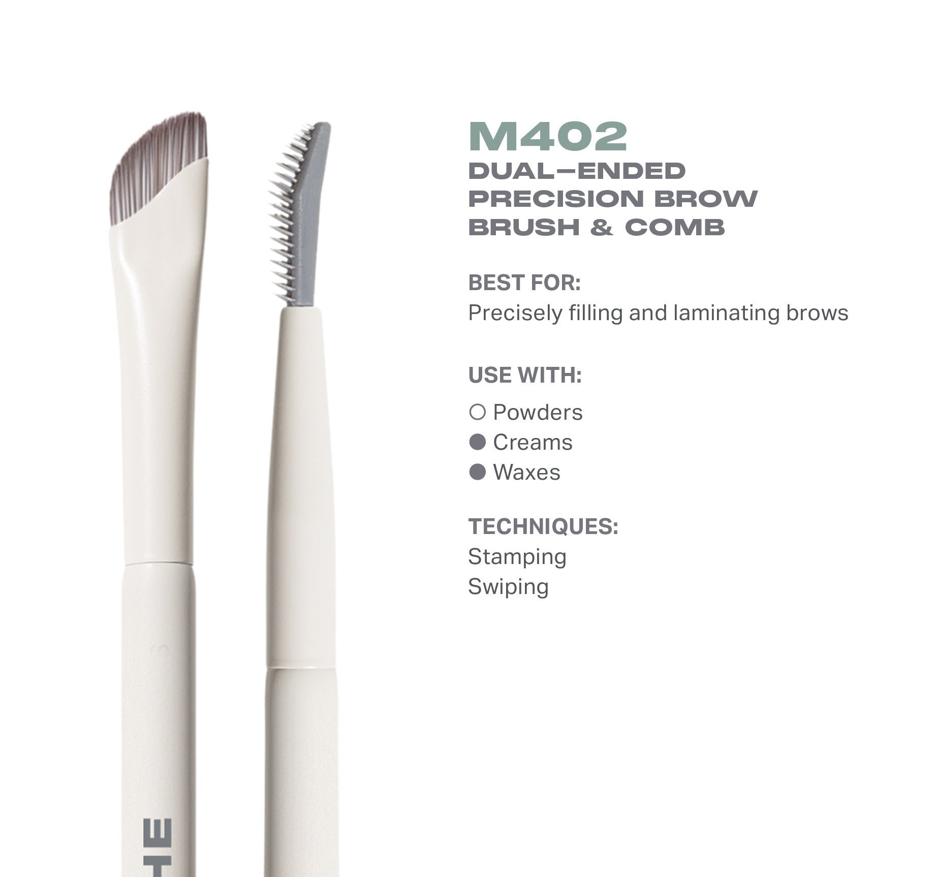 Morphe Brows M402 Dual-Ended Precision Brow Brush & Comb pinceau à sourcils double