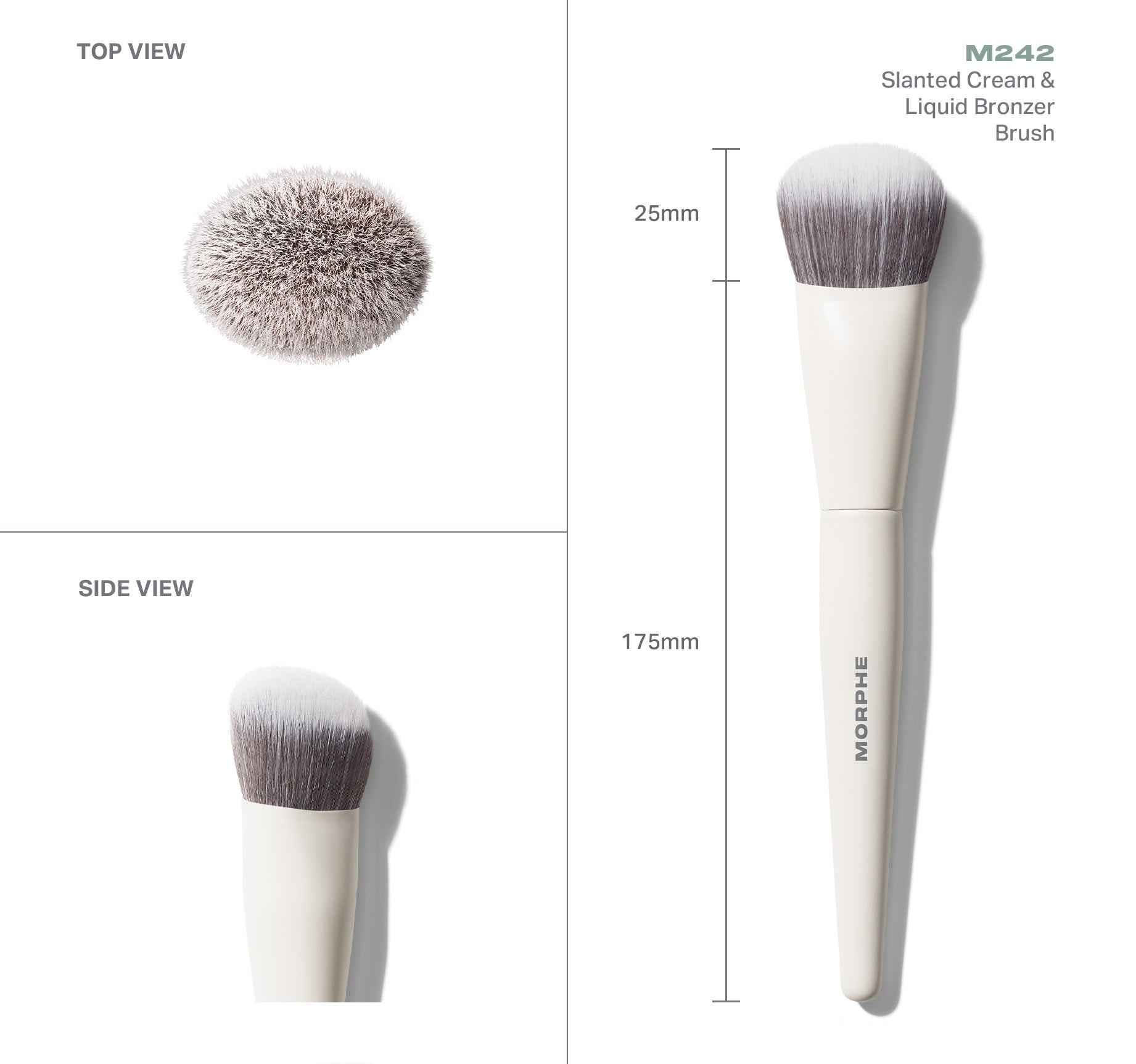 Morphe Face Brushes M242 Slanted Cream & Liquid Bronzer Brush pinceau bronzer