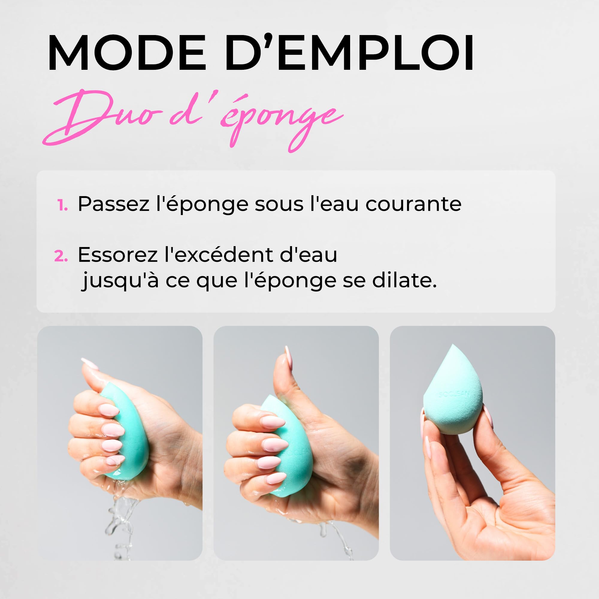 TYVEK ISOCLEAN Makeup Sponges éponge maquillage Aqua lot de 2 mousse douce