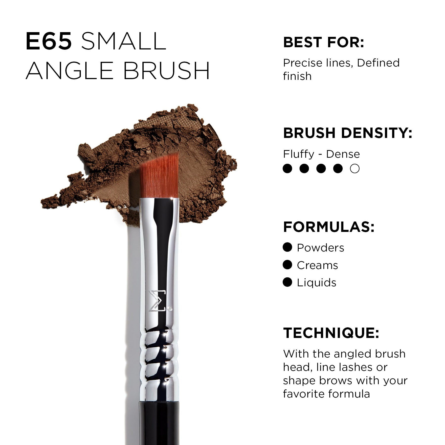 Sigma Eye Brushes E65 Small Angle Brush pinceau biseauté standard fibres synthétiques